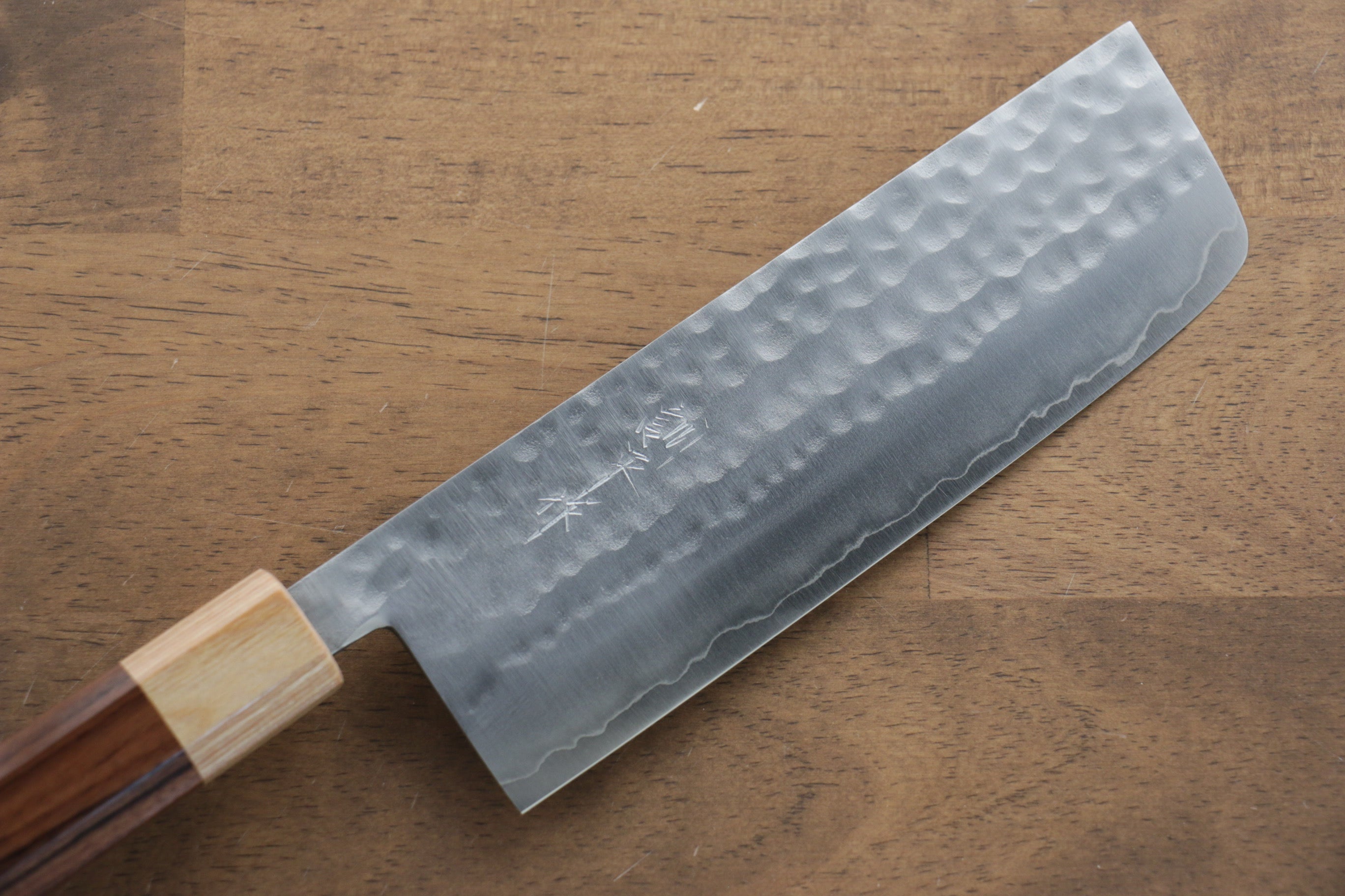 Premium Kunihira VG1 Hammered Nakiri Knife 165mm - Japanese Chef Knife with Morado Wood Handle - Perfect for Slicing, Dicing & Chopping Vegetables - Ideal for Home Cooks & Professional Chefs