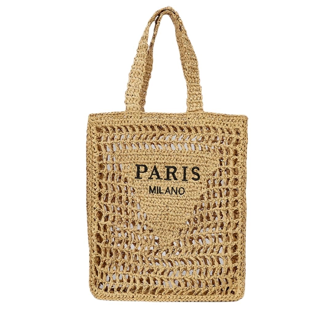Eco-Friendly Straw Mesh Crochet Tote Bag for Women - Handwoven Beach Bag with Stylish Woven Design | Perfect for Beach Trips, Shopping & Summer Outfits