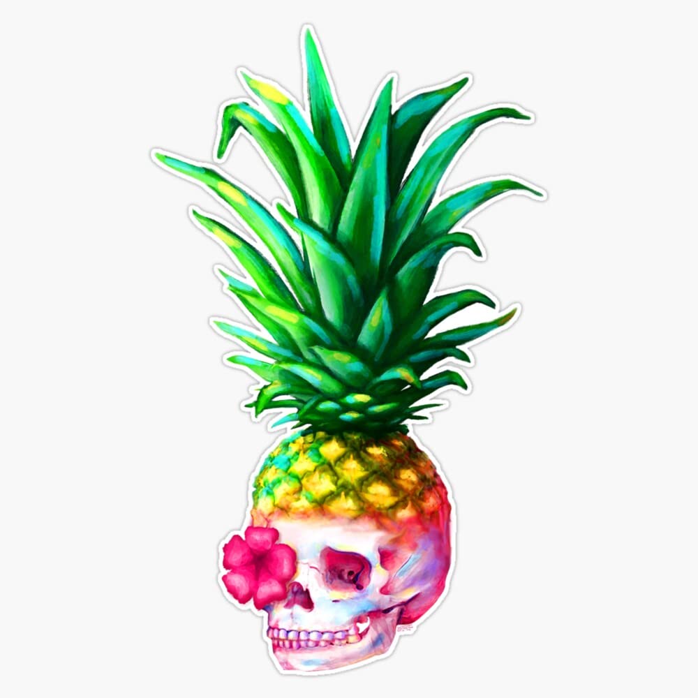 Pineapple Skull Vinyl Decal 5