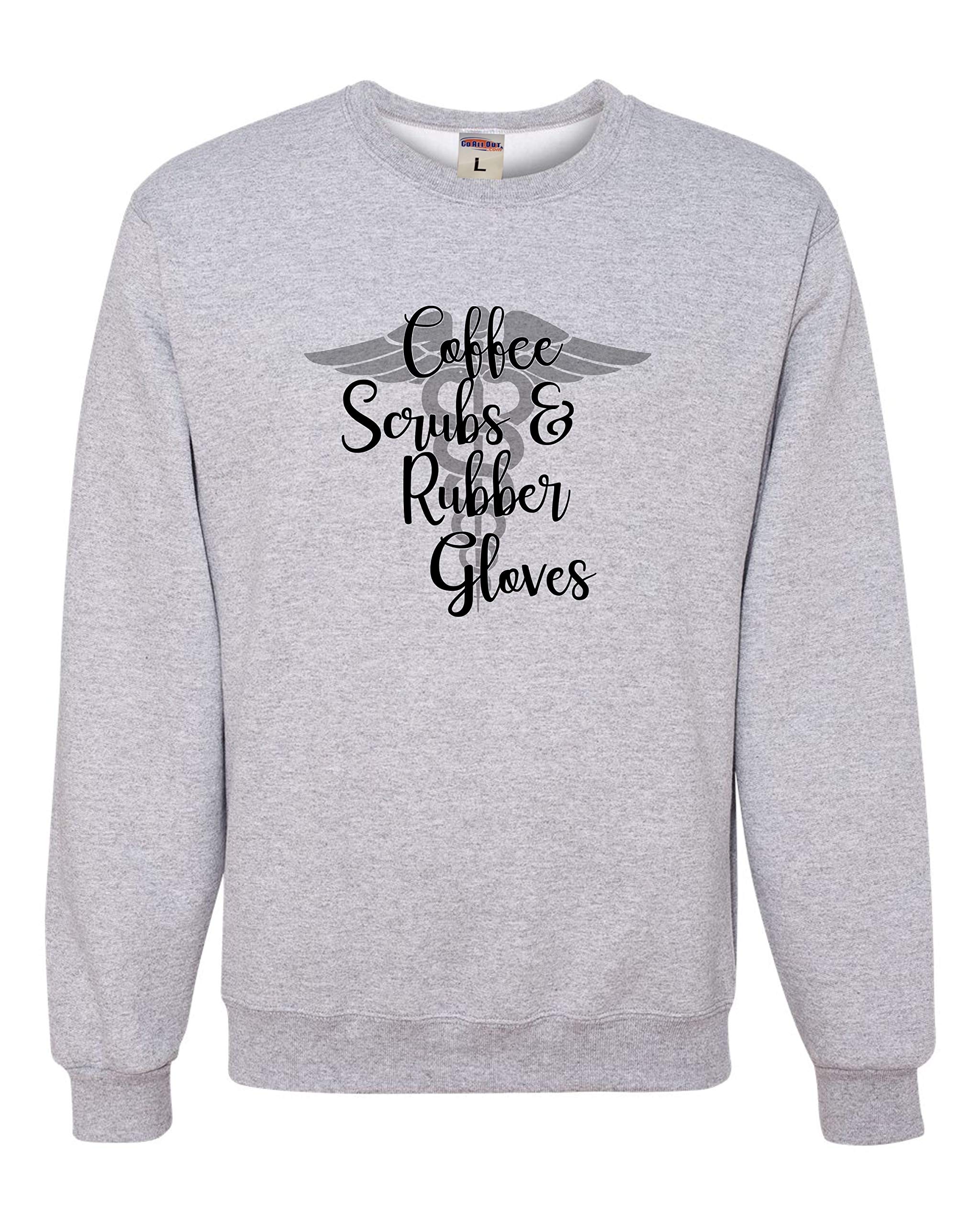 Premium Exfoliating Coffee Body Scrub for Adults - Moisturizing & Anti-Cellulite Treatment | Soft Rubber Cleaning Gloves for Nurses & Medical Professionals | Comfortable Unisex Crewneck Sweatshirt - Perfect for Spa Days, Medical Shifts & Relaxing at Home