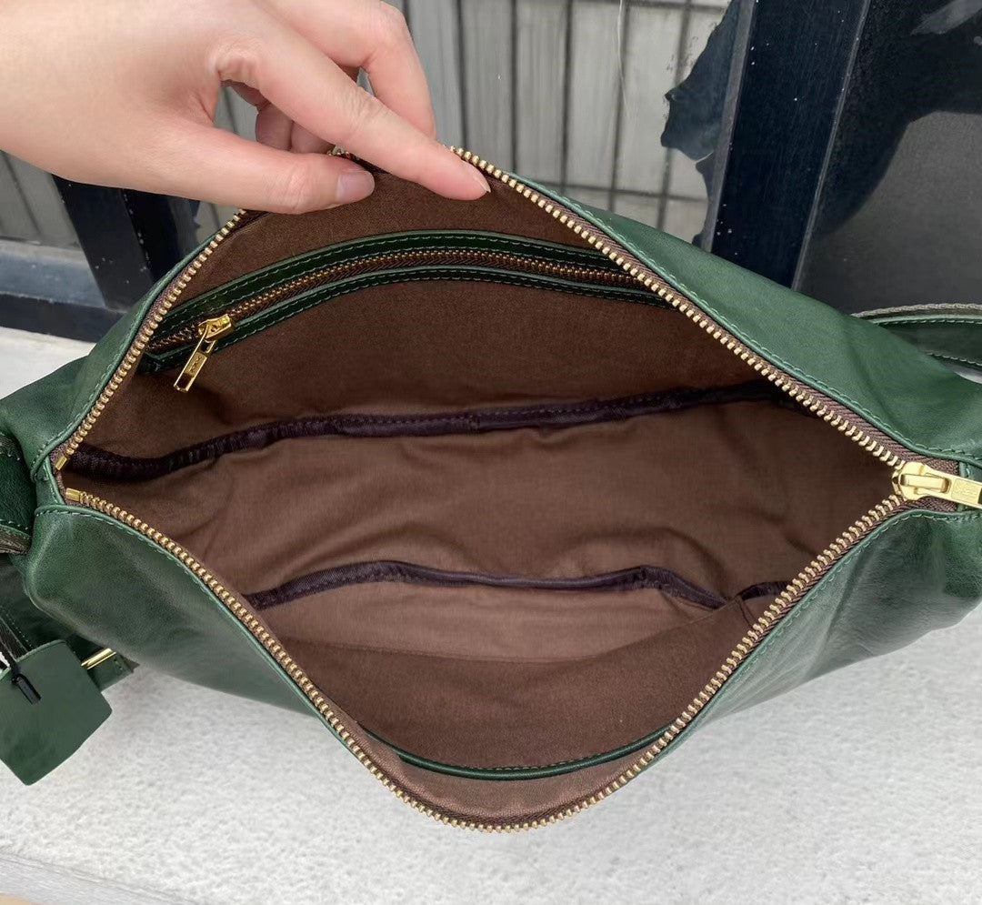 Genuine Italian Leather Sling Bag for Men & Women - Crossbody Shoulder Bag for Travel, Work & Everyday Use