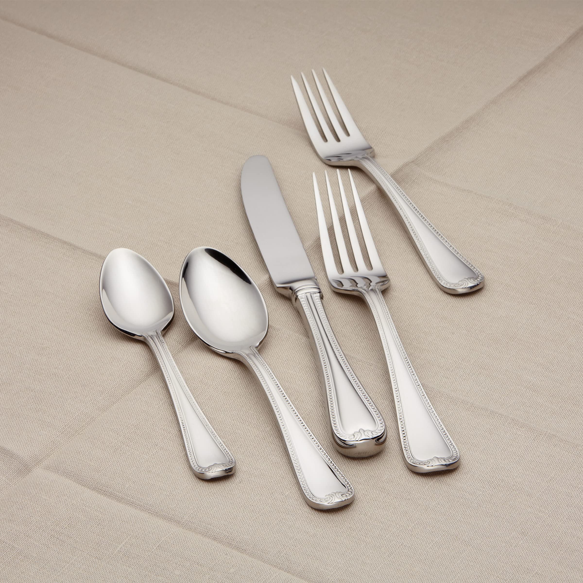 Lenox Off-White French Perle 4-Piece Place Setting & Vintage Jewel 5-Piece Dinnerware Set - Elegant Tableware for Fine Dining, Wedding Registry & Special Occasions