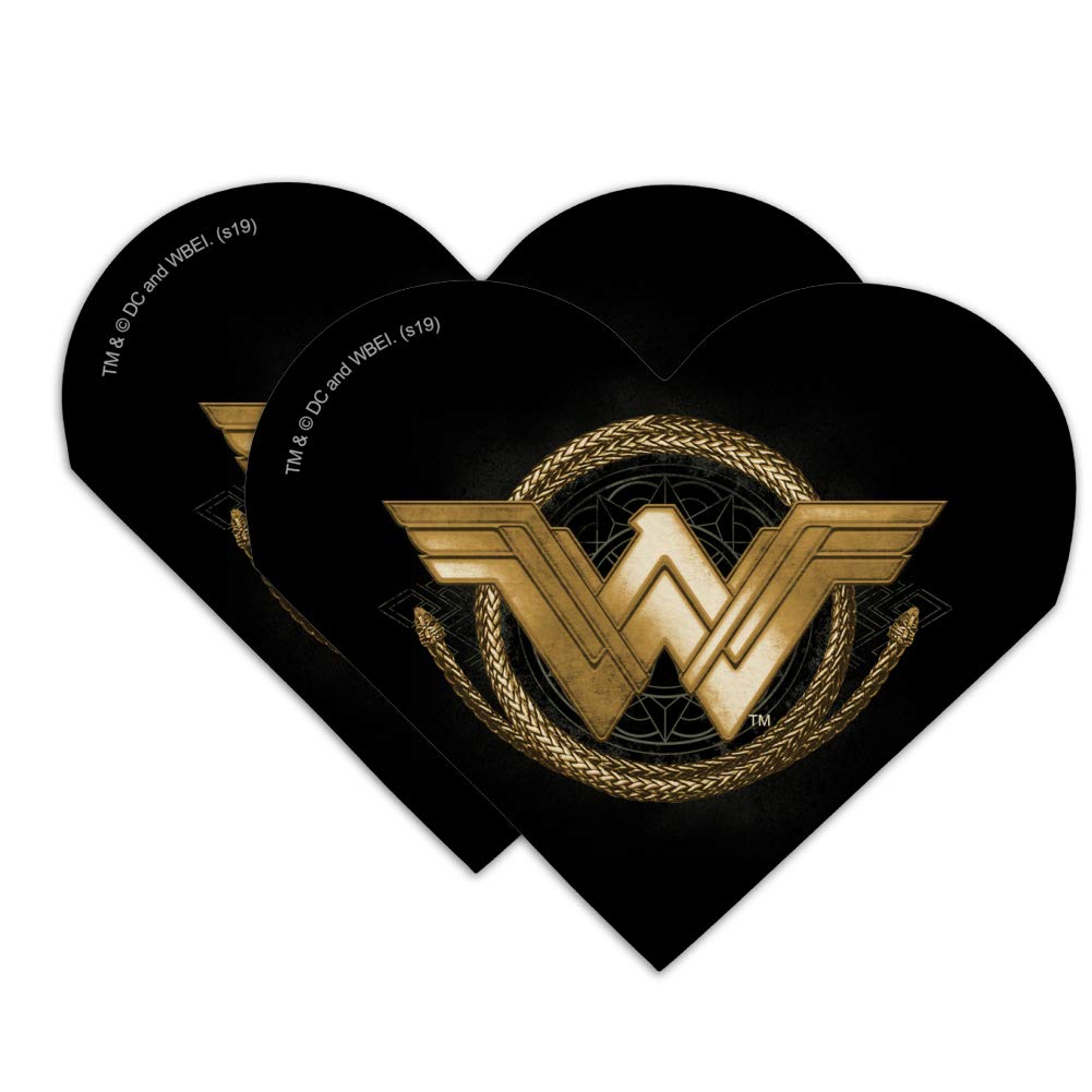 Wonder Woman Golden Lasso Logo Heart Faux Leather Bookmark Set of 2 - Perfect for Comic Book Fans, Movie Lovers & Reading Enthusiasts