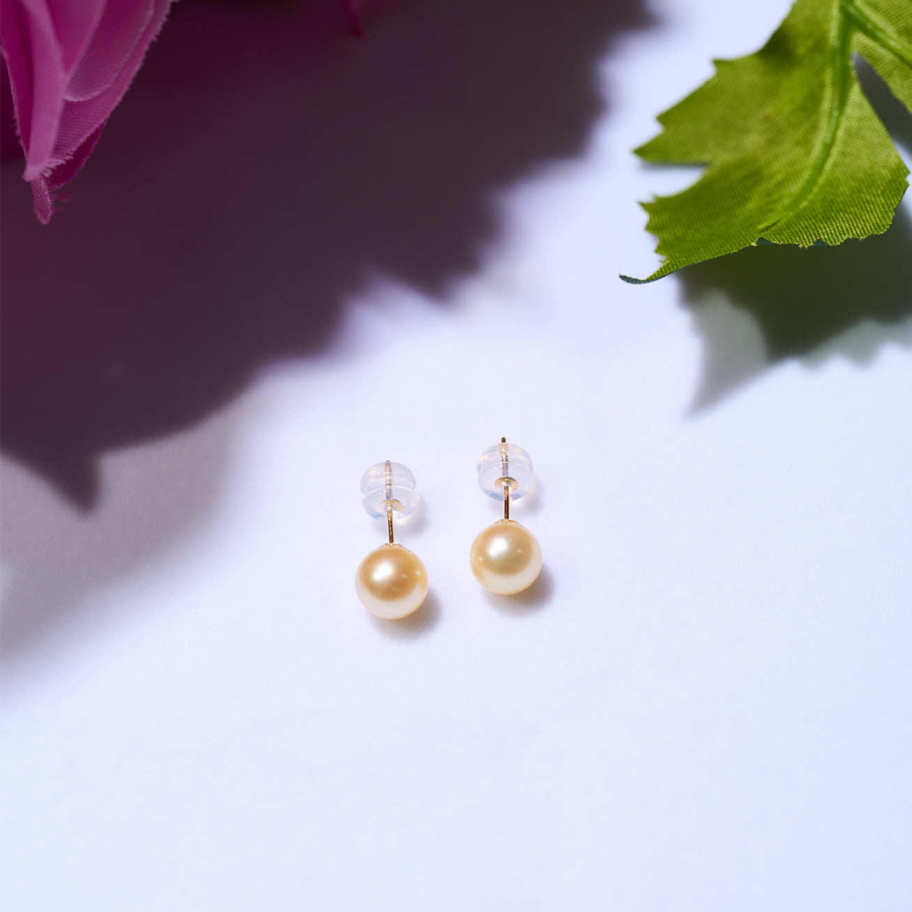 18K Gold Akoya Golden Pearl Stud Earrings for Women - Luxury Pearl Jewelry Gift for Birthday, Anniversary & Special Occasions