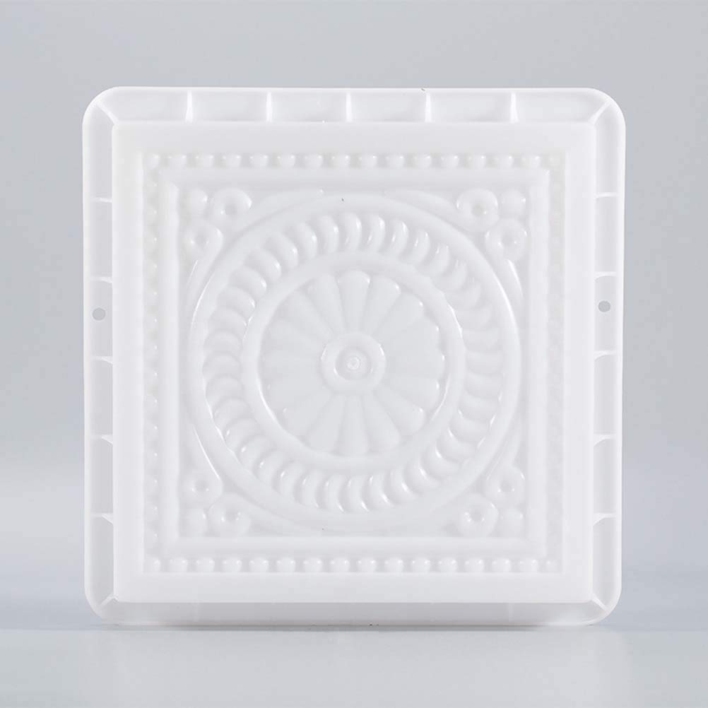 Yardwe 12.6 x 12.6 x 2.4 Inch Reusable Plastic Concrete Mold - DIY Walkway Maker, Stepping Stone & Brick Path Mold (White) for Garden, Patio & Landscaping Projects