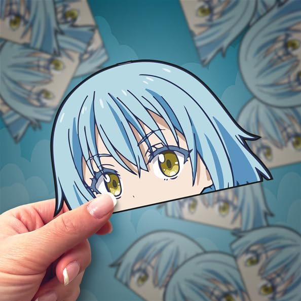 Anime Slime Rimuru Peeker Stickers for Cars - 5.2 x 8 Inches - Fun Decals for Windows, Laptops & Water Bottles | Perfect for Anime Fans & Car Enthusiasts