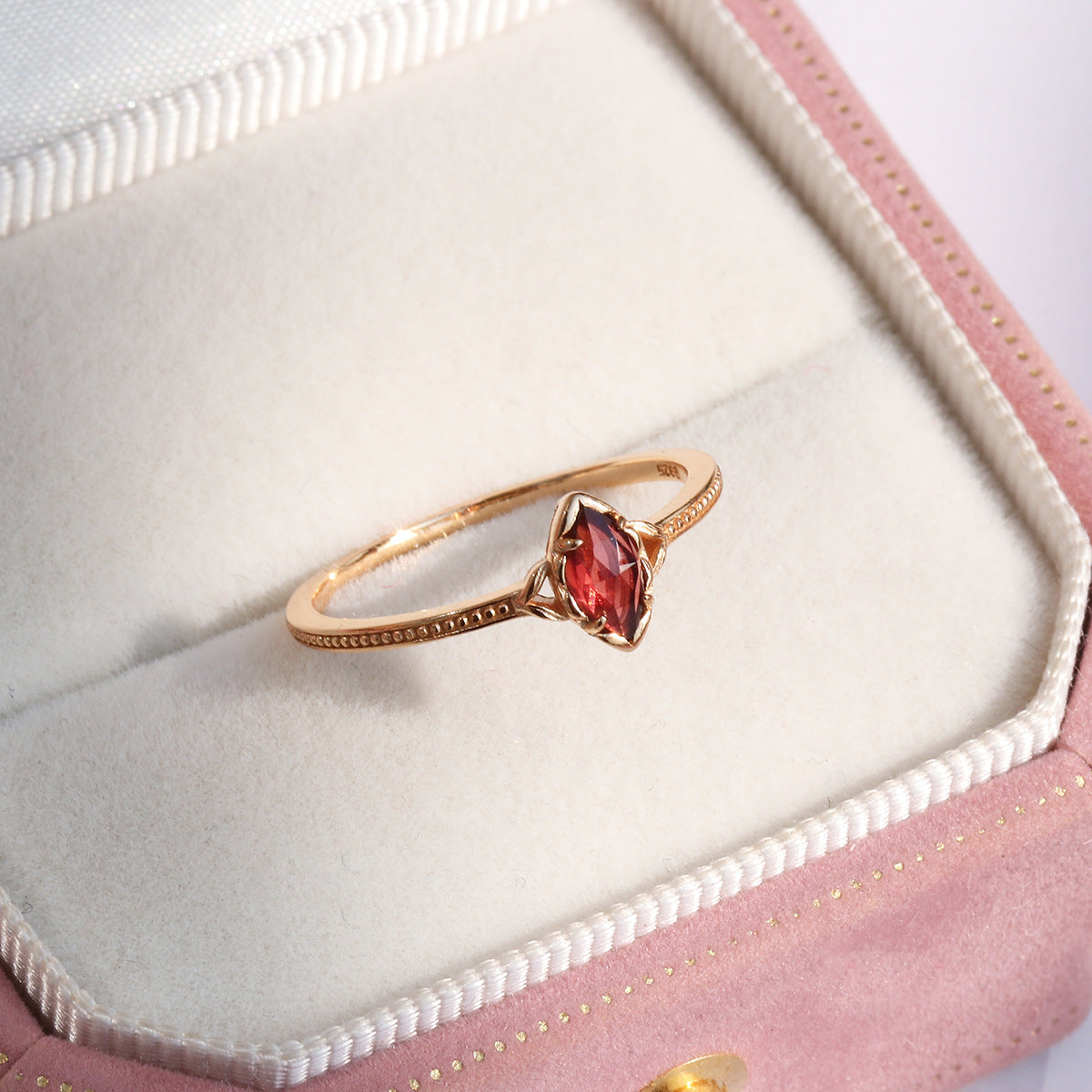 Marquise Red Garnet January Birthstone Ring & Earrings Set | KE178 | Perfect Gift for Birthdays, Anniversaries & Special Occasions