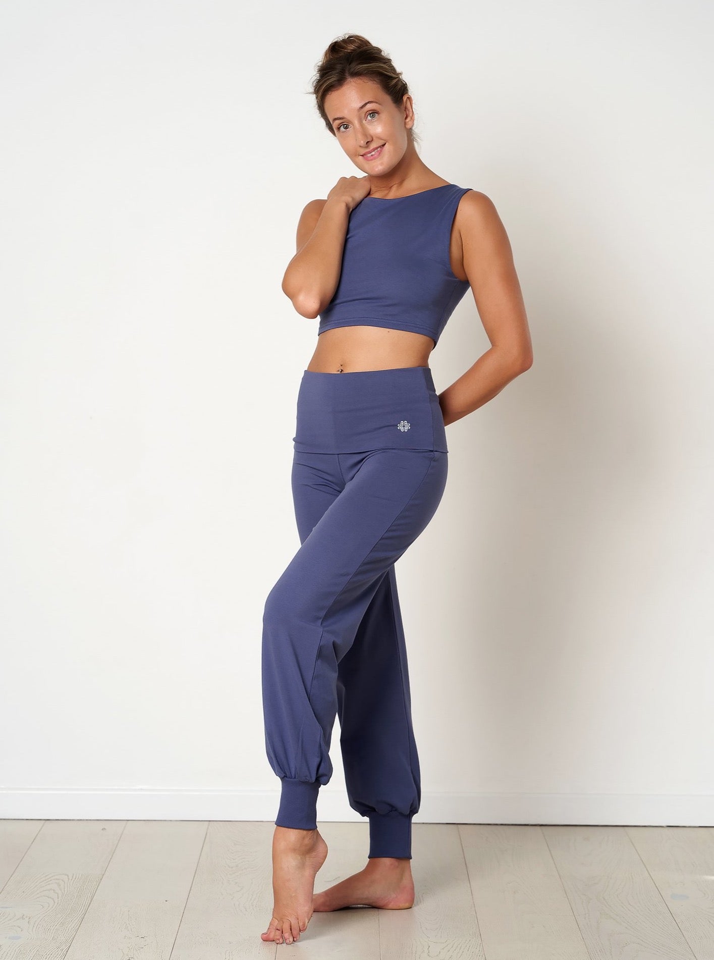 Gossypium Aspire Harem Pants - Soft Cotton Boho Lounge Pants for Women in Indigo | Perfect for Yoga, Meditation & Relaxation at Home