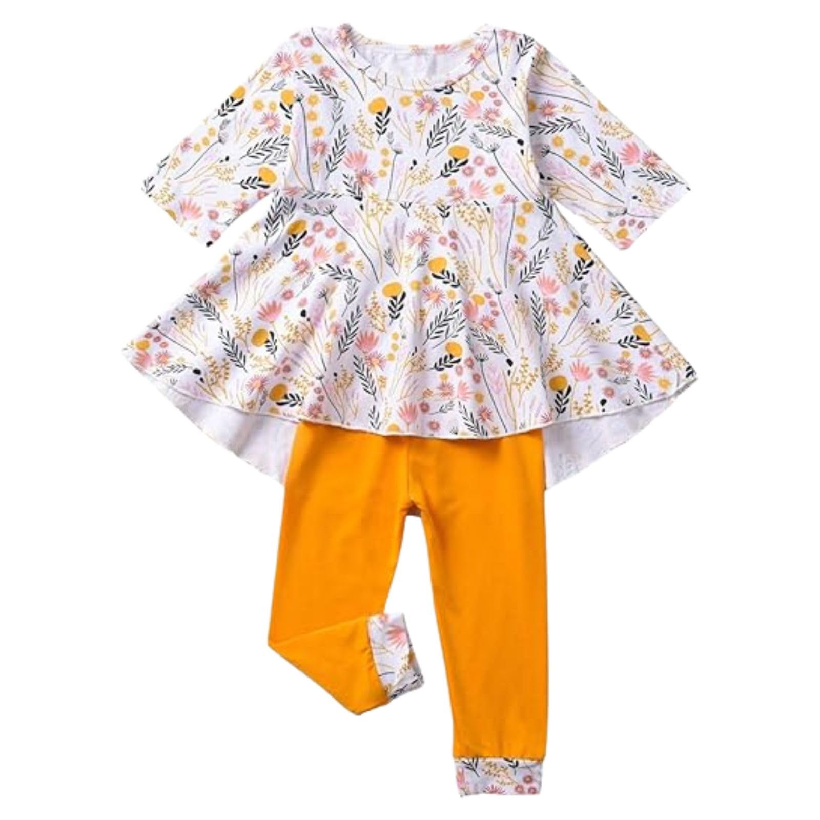 Fioukiay Toddler Girls Floral Top & Pants Outfit Set - Cute Spring/Fall Winter Clothes for Baby Girls | Perfect for Playdates, Family Photos & Special Occasions