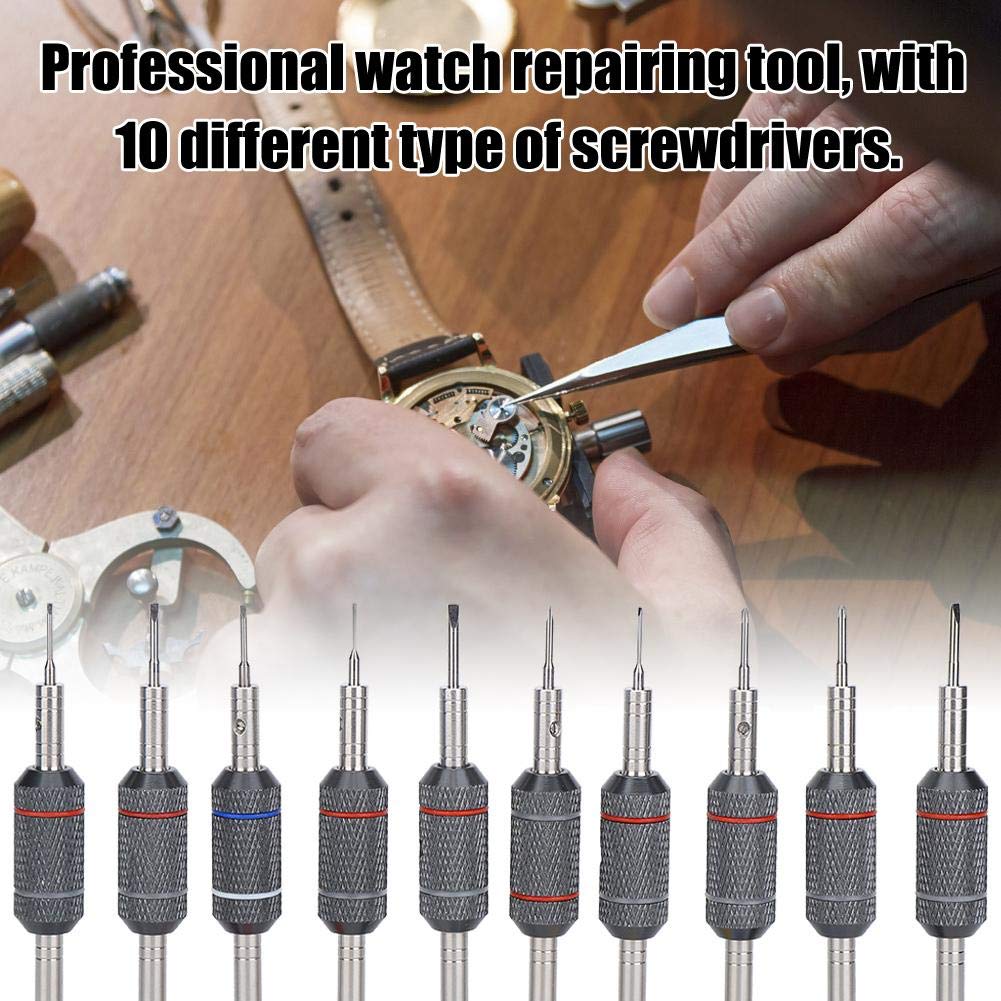 Professional 10-Piece Precision Screwdriver Set with High Torque - Electronics Repair Tool Kit for Computer Circuit Boards & Smartphones - Includes Rotating Stand for Easy Access (Ideal for DIY Repairs, Laptop Maintenance & Small Electronics Fixes)