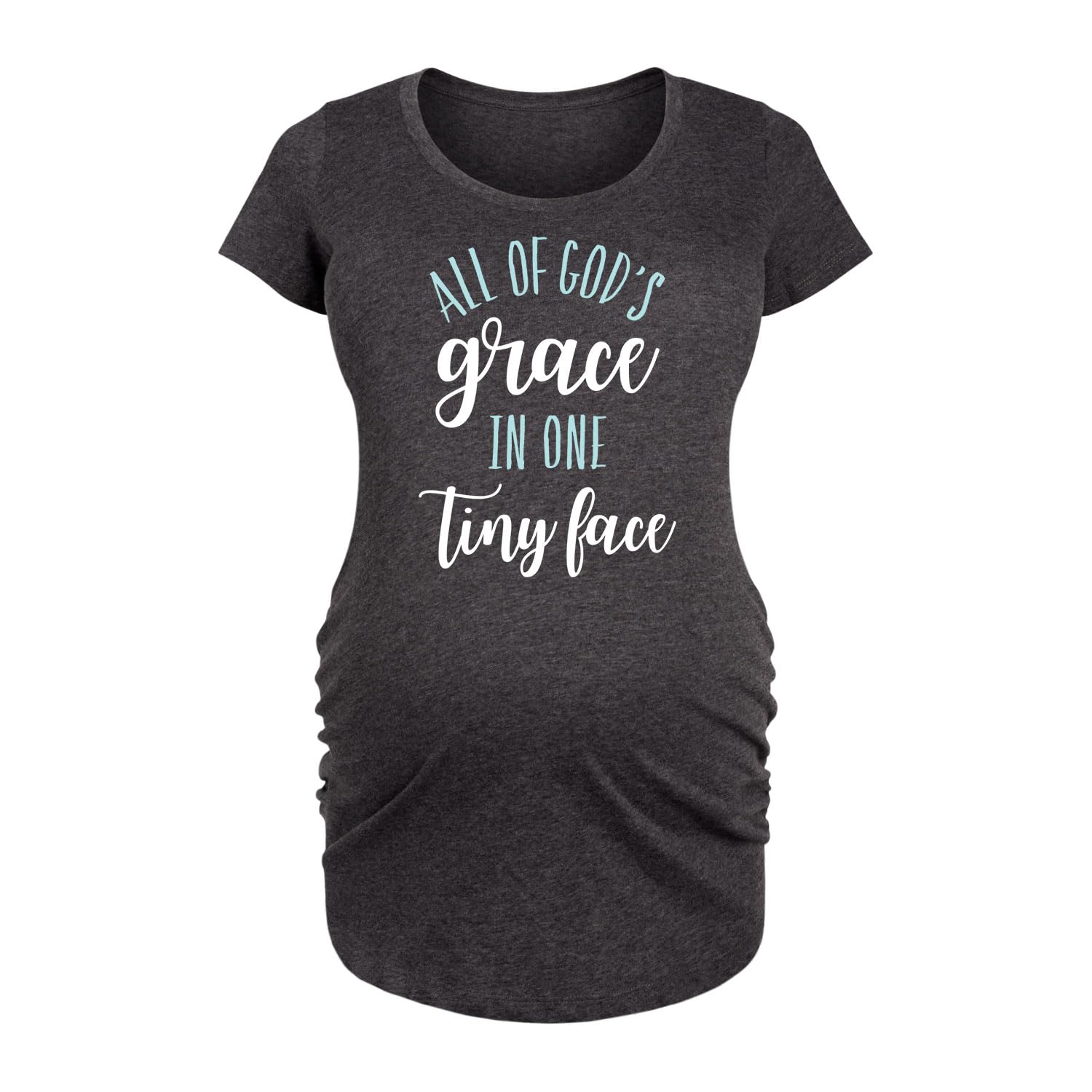 All of God's Grace One Tiny Face - Maternity Scoop Neck T-Shirt for Pregnancy & Nursing | Comfortable Cotton Tee for Moms | Perfect for Casual Wear, Baby Showers & Mother's Day Gifts