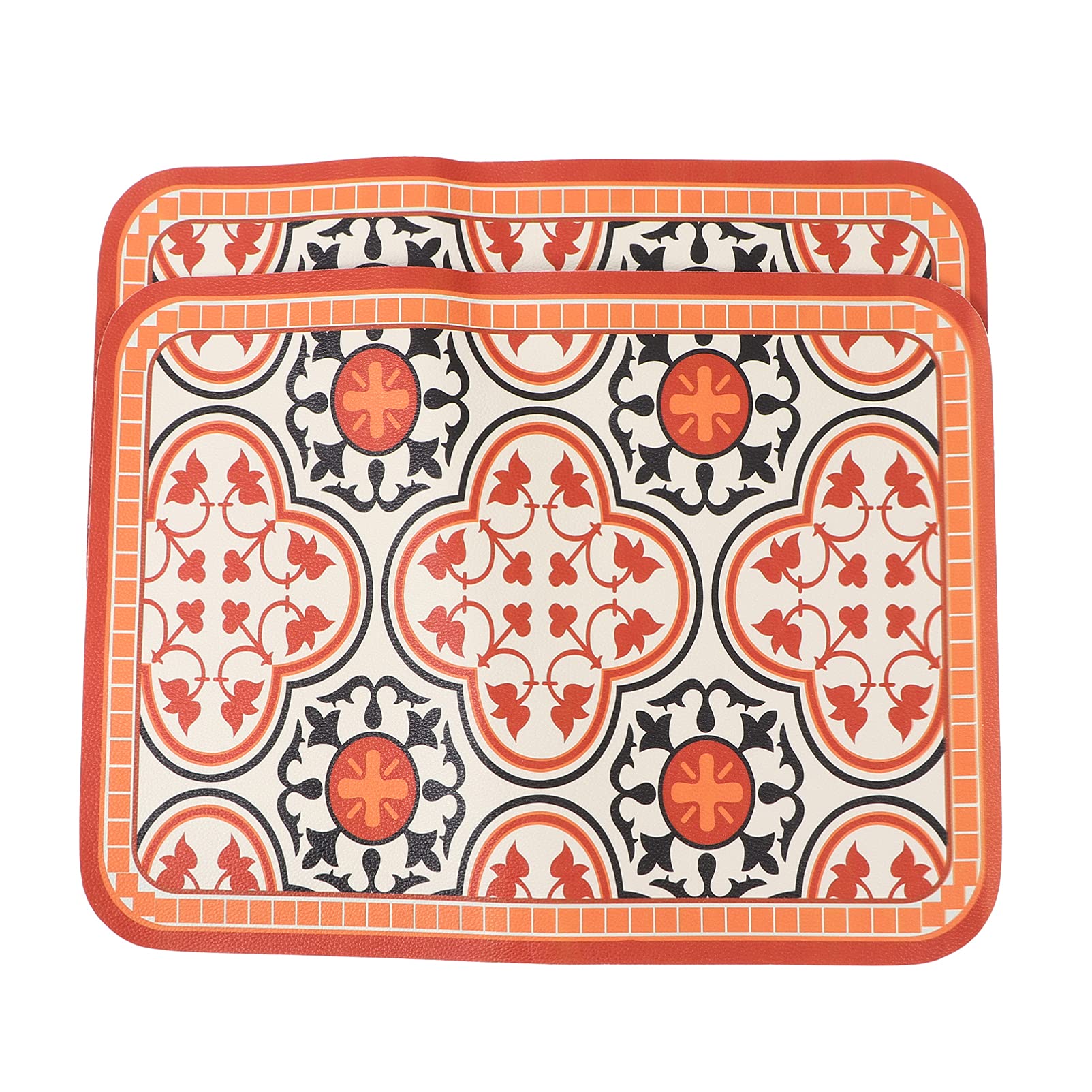 2-Pack Faux Leather Macrame Placemats - Heat Resistant Table Mats for Dining, Kitchen, Restaurant & Outdoor Decor - Perfect for Parties, Weddings and Home Decorating
