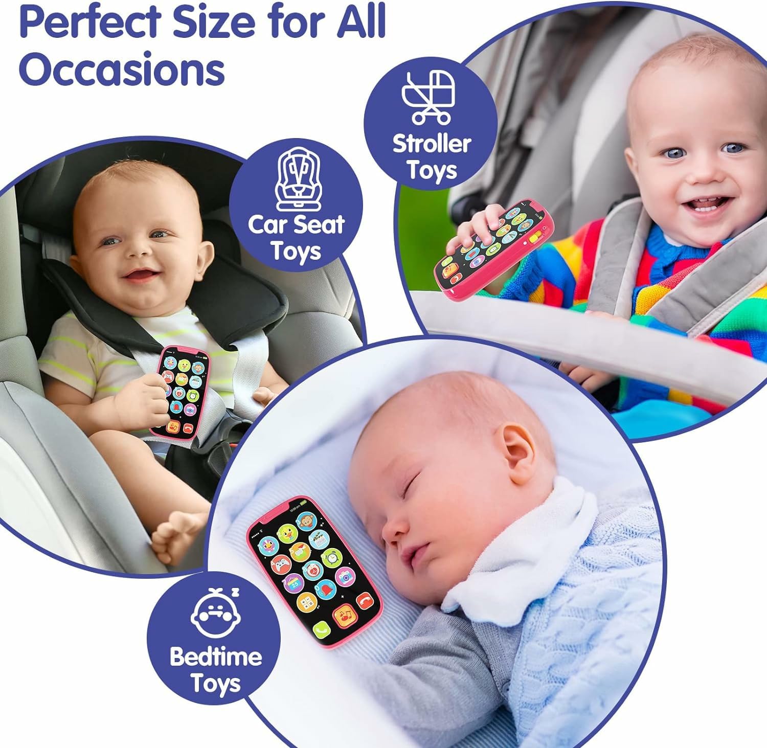 BABYFUNY Educational Baby Phone Toy for 1 Year Old Girls - 15 Interactive Functions, Learning Toy for Toddlers 12-18 Months, Pink Kids Cell Phone Gift for Easter Basket Stuffers & Birthday Presents - Perfect for Early Learning & Pretend Play