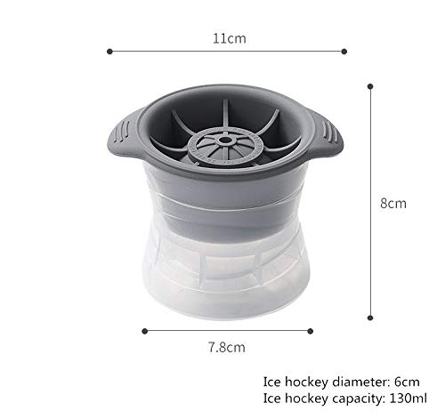 2 Pack Large Silicone Spherical Ice Molds - Perfect for Cocktails, Whiskey, and Creative Ice Hockey Displays