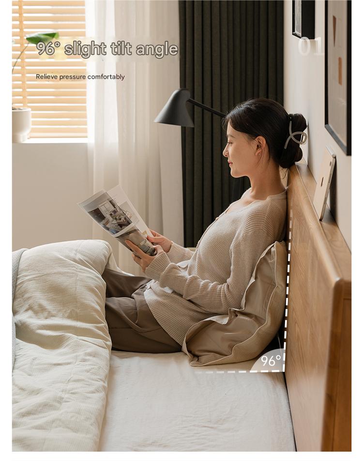 Solid Oak and Ash Wood Nordic Minimalist Floating Bed Frame - Perfect for Modern Bedroom, Guest Room, and Loft Decor