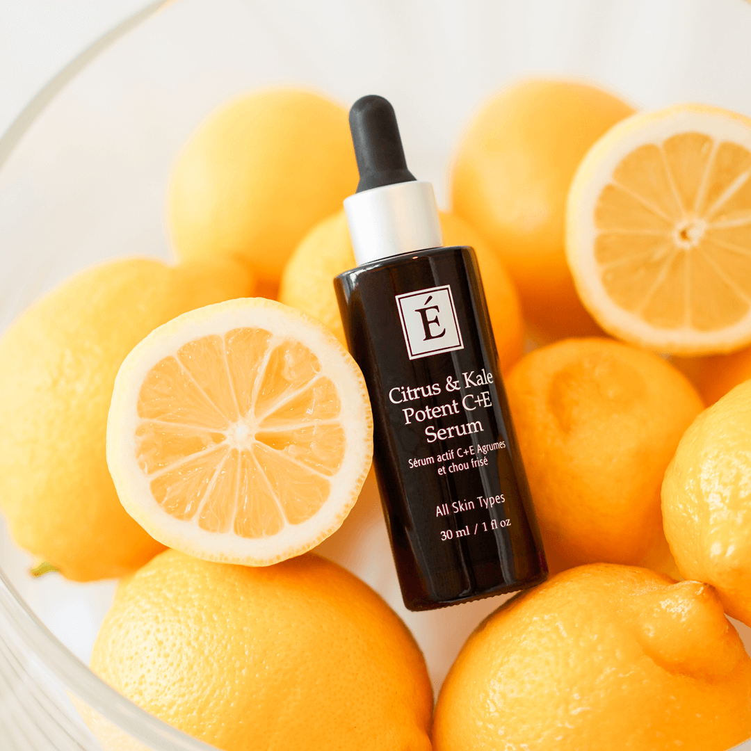Eminence Organics Citrus & Kale Potent C+E Serum - Vitamin C Brightening Face Serum for Glowing Skin, Anti-Aging & Dark Spot Treatment - Perfect for Daily Skincare Routine & Nighttime Use
