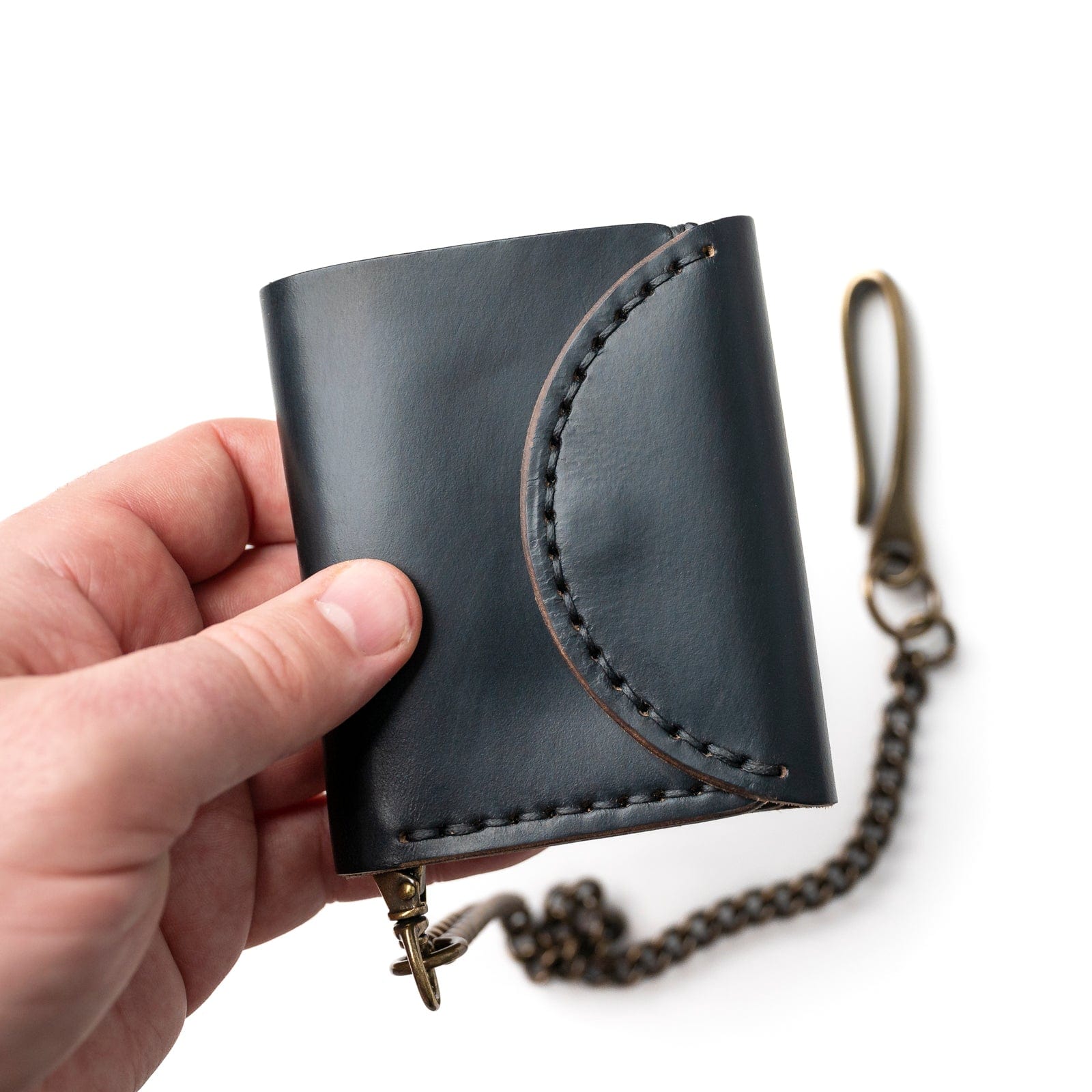 Genuine Leather Biker Wallet for Men - RFID Blocking Slim Minimalist Design - Perfect for Motorcycle Riders & Everyday Carry