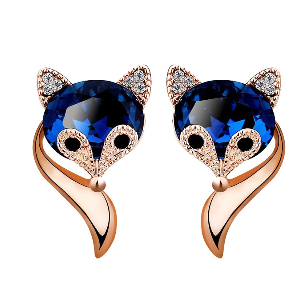 Stylish Cartoon Fox Rhinestone Stud Earrings for Women - Trendy Fashion Jewelry Gift - Perfect for Parties, Dating & Daily Wear