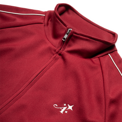 Awake NY Star 'A' Embroidered Track Jacket - Merlot Red Vintage Style Athletic Jacket for Men & Women | Perfect for Streetwear, Gym, and Casual Outfits