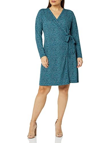 Amazon Essentials Women's Long Sleeve Wrap Dress - Flattering Casual & Office Wear for Work, Date Night & Special Occasions