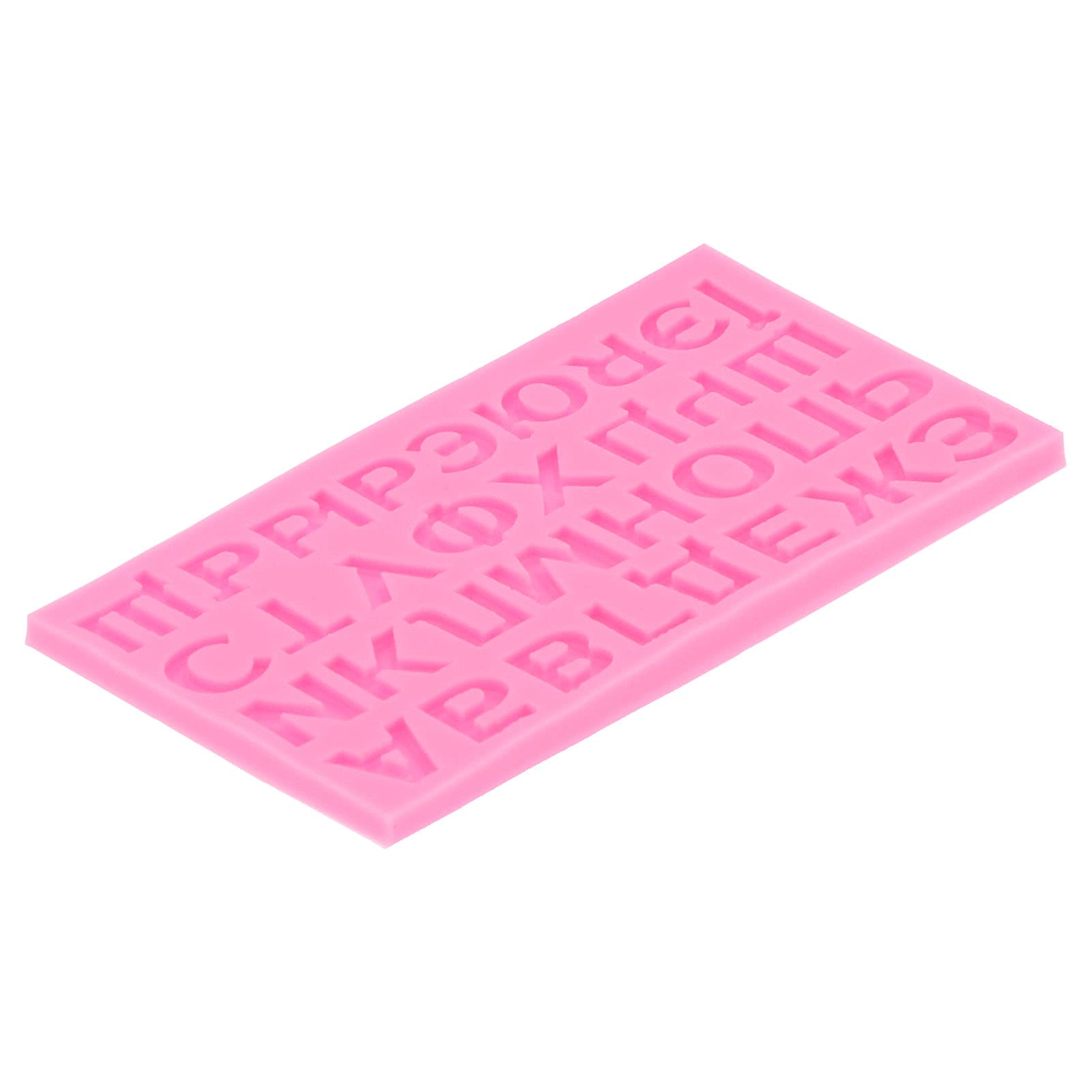 2Pcs Russian Alphabet Silicone Molds - Fondant & Chocolate Letter Molds for DIY Baking, Cake Decorating, Ice Cube Making (Pink) | Reusable Food-Grade Silicone Ice Tray for Parties & Home Baking