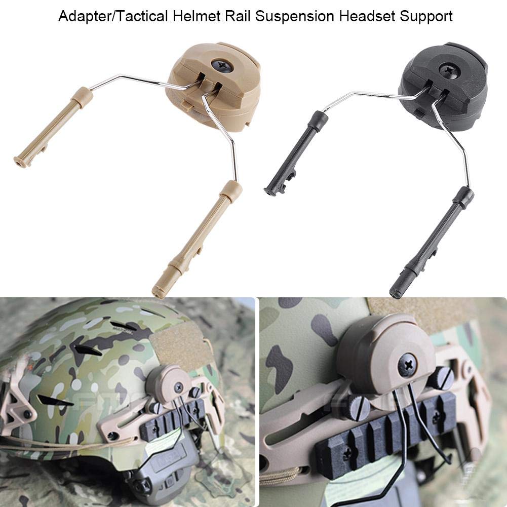 Tbest Tactical Helmet Rail Adapter - 2 Pack Plastic & Steel ARC Headset Bracket for Peltor Earmuffs | Left & Right Side Attachments | Hunting, Shooting & Airsoft Gear Accessories | Perfect for Outdoor Sports & Tactical Operations