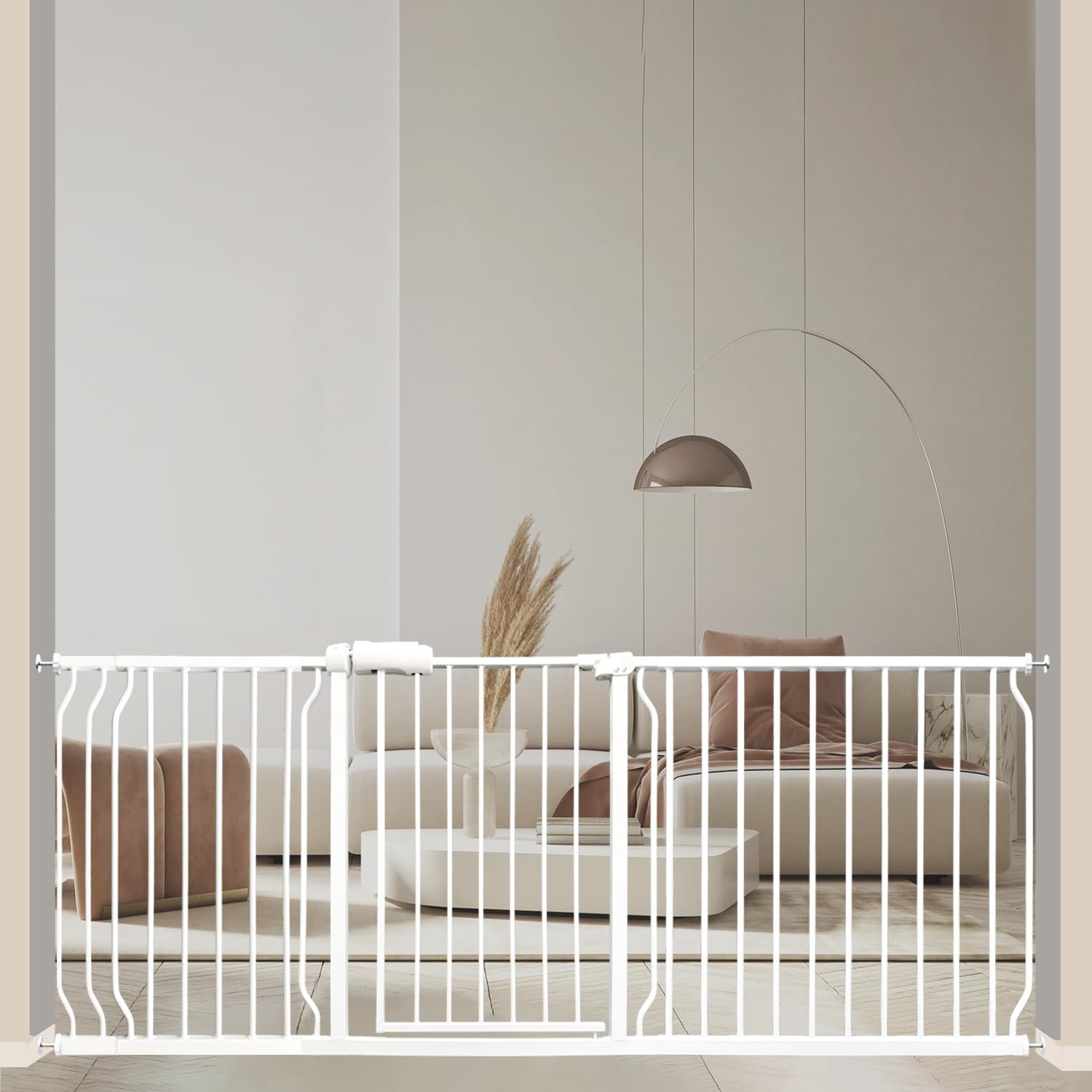 76.4-81 Inch Extra Wide Baby Gate for Stairs & Doorways - Pressure Mounted No Drill Safety Gate for Toddlers, Kids & Dogs - Perfect for Home, Staircase & Pet Safety