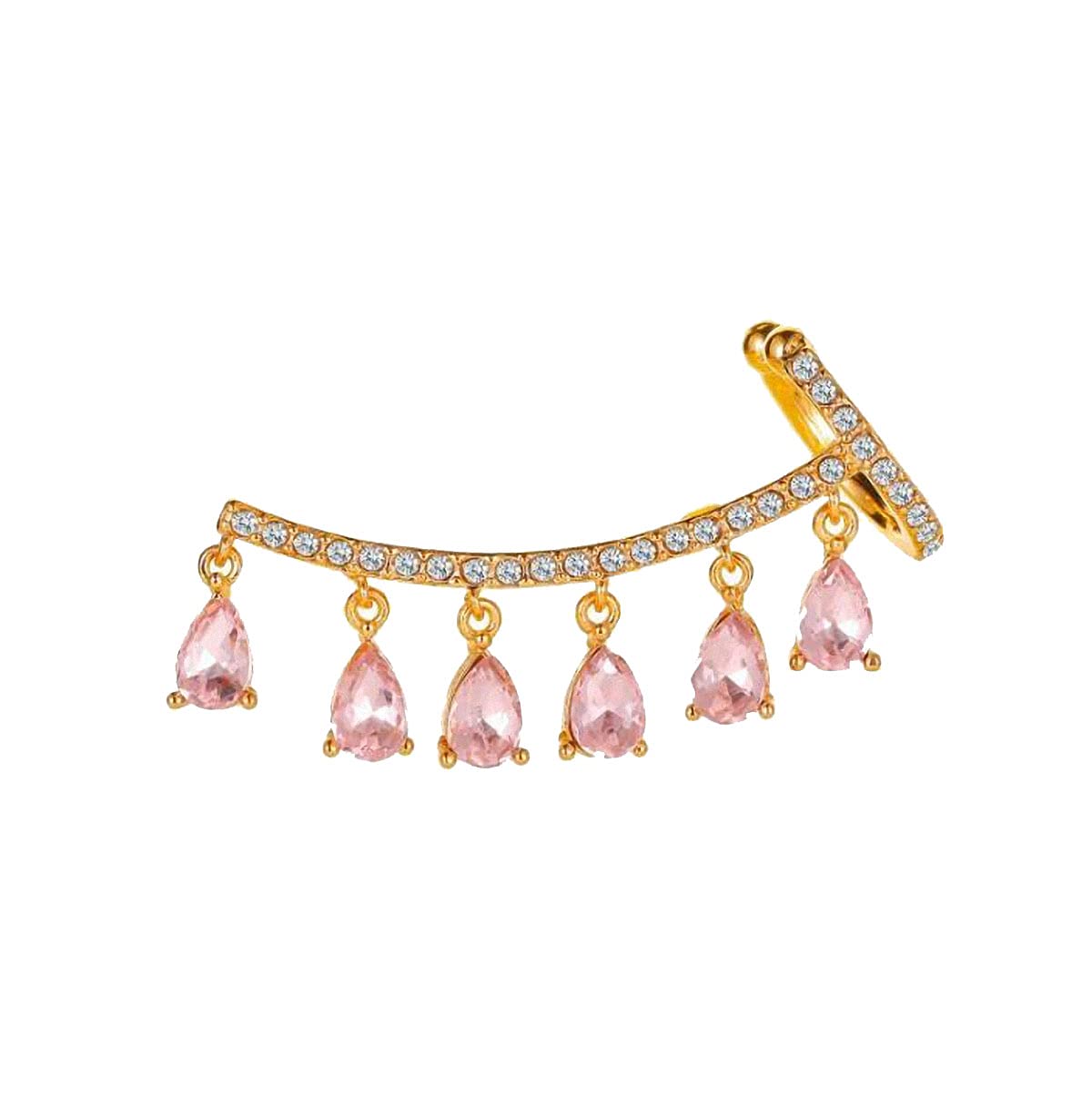 Sparkling Star & Leaf Shaped Rhinestone Ear Cuffs for Women - Elegant Water Drop Crystal Earrings for Parties, Weddings & Special Occasions
