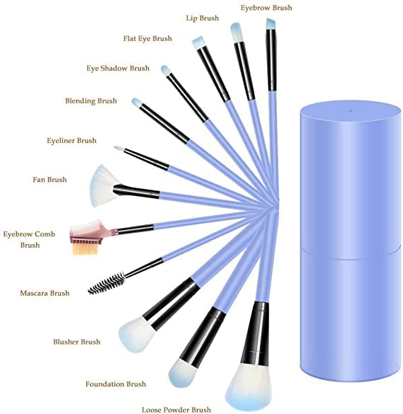 VELORA 12-Piece Professional Makeup Brush Set with Pink Beauty Blender - Foundation, Eyeshadow, Eyebrow, Eyeliner, Blush, Concealer & Contour Brushes for Flawless Makeup Application | Perfect for Daily Use, Travel & Professional Makeup Artists