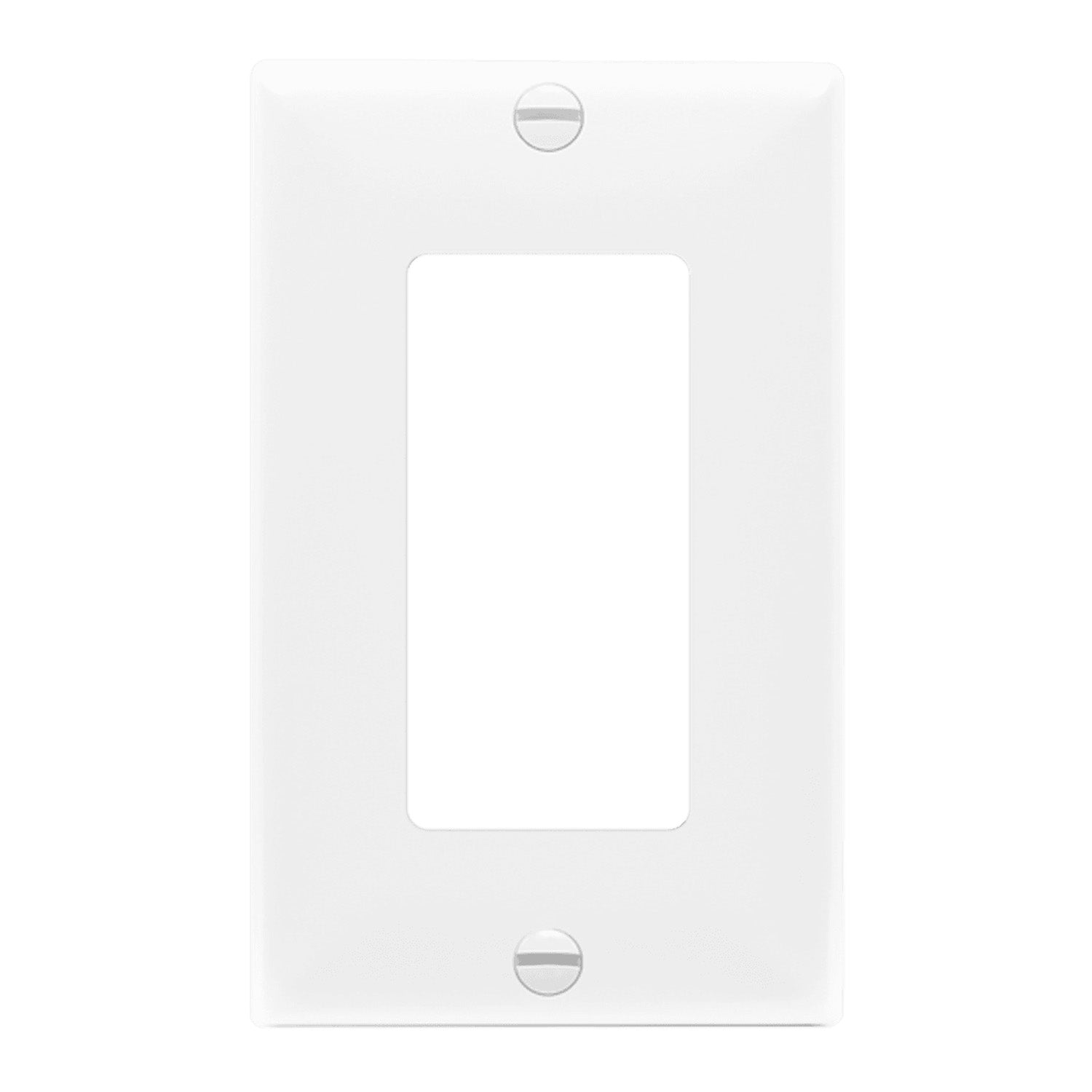 1 Gang Decorator Rocker Wall Plate, White - Single Toggle Light Switch Cover for Home & Office - Durable & Stylish Electrical Outlet Cover Plate