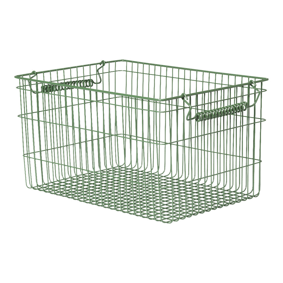 Stackable Storage Baskets Set of 2 - Organize Home, Office & Nursery - Perfect for Shelves, Closets & Bathroom Organization