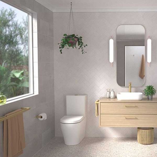 Caroma Luna Toilet Paper Holder - Brushed Brass Bathroom Accessory for Modern & Luxury Home Decor - Perfect for Bathroom, Powder Room & Guest Toilet Organization