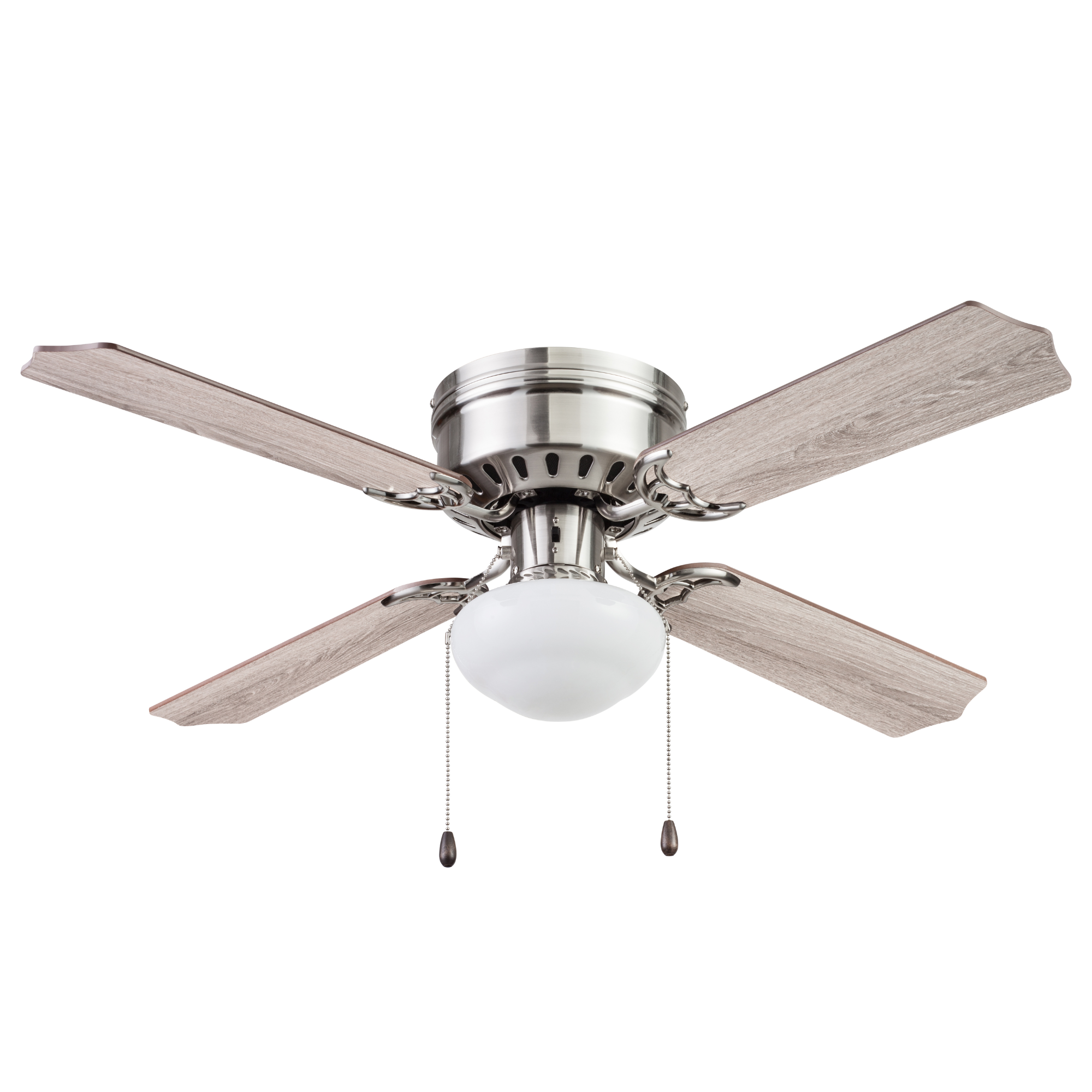 42 Inch Cherry Hill Brushed Nickel Ceiling Fan with Pull Chain - Perfect for Living Room, Bedroom, and Office Cooling & Air Circulation