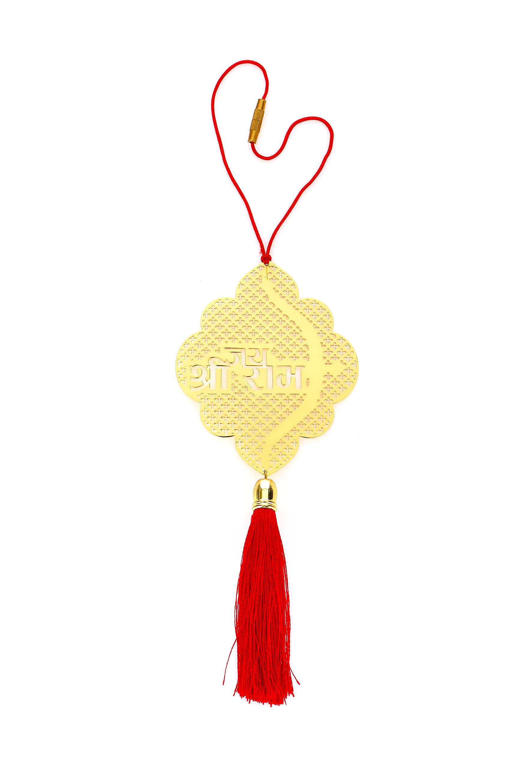 Adoraa Shree Ram Ji Brass Car Rear View Mirror Décor - Hindu Religious Car Hanging Ornament, Pendant & Amulet for Vehicle Protection | Perfect Car Charm Accessory for Daily Commute & Spiritual Blessings