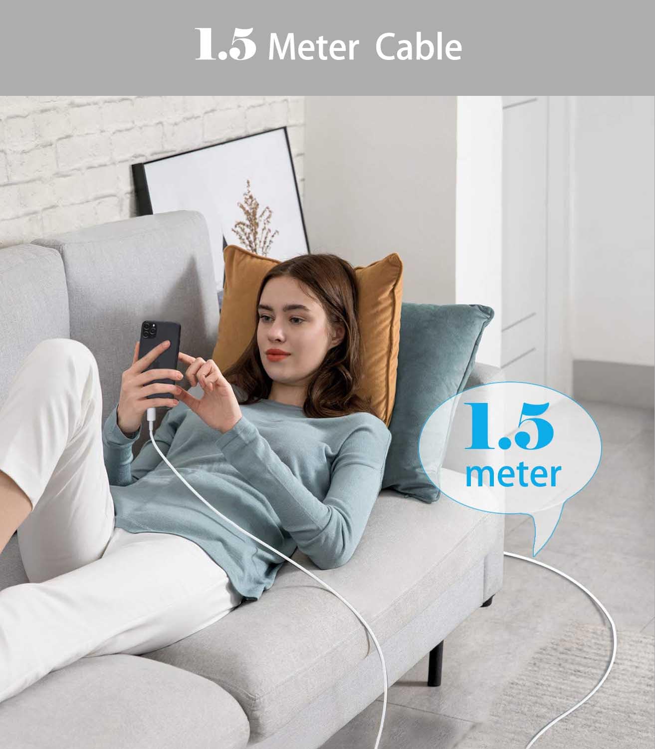 Fast Charging USB C Cable 1.5M for Google Pixel 8/7/6/5/4/3/2 & XL/Pro Models - High Speed Charger Cord for Home, Office & Travel