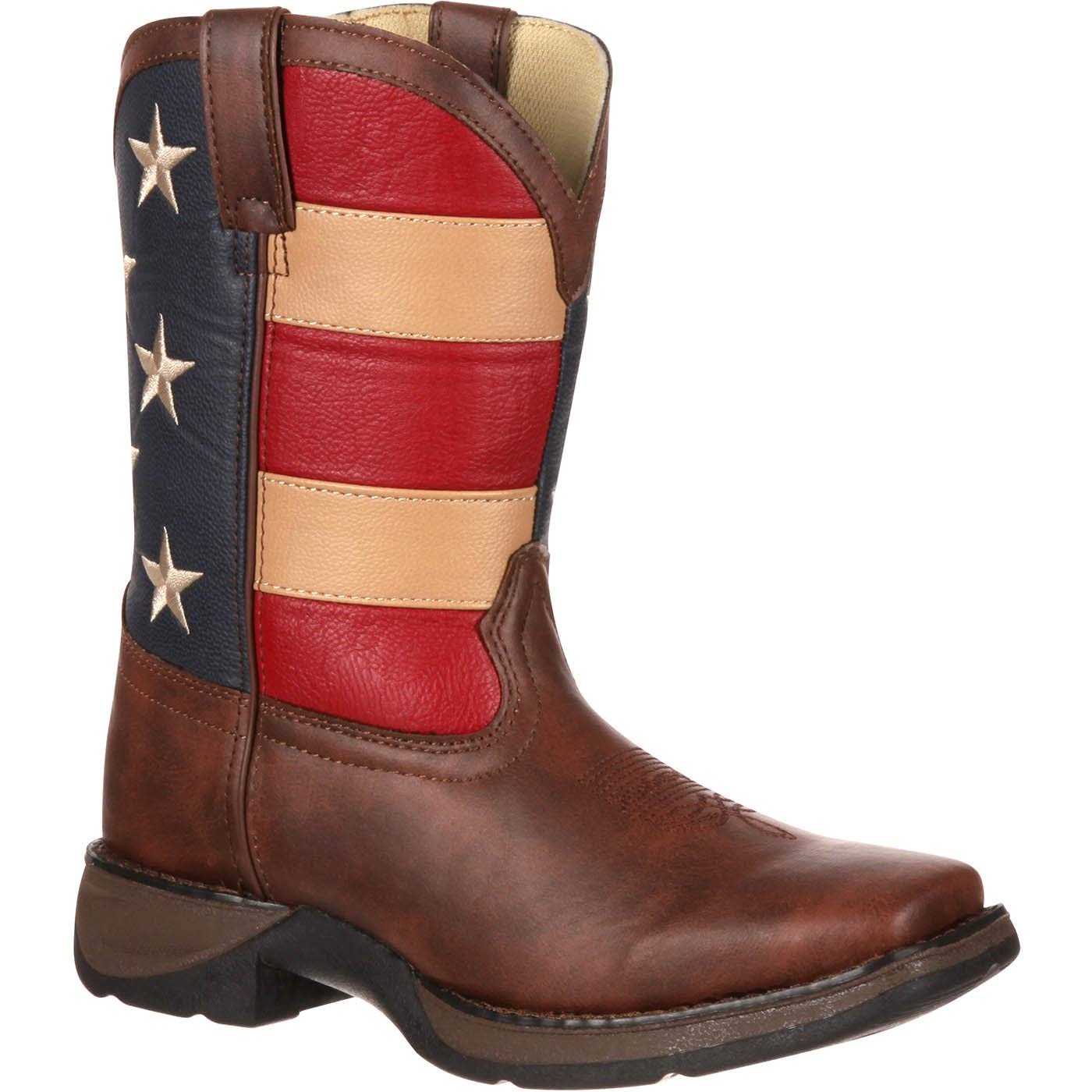 Kids Patriotic Western Flag Boots - American Flag Cowboy Boots for Boys & Girls - Perfect for 4th of July, Rodeos & Country Themed Parties