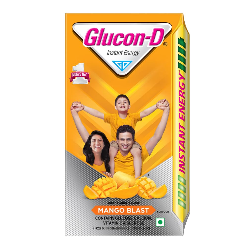 Glucon-D Mango Blast Glucose Powder 1kg Refill Pack | Delicious Mango Flavored Instant Energy Drink | Replenishes Electrolytes & Boosts Stamina | Perfect for Workouts, Sports & Outdoor Activities