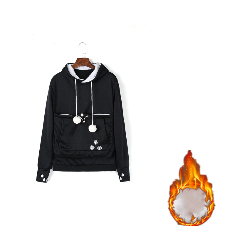 Cozy Winter Women's Hoodie with Pet Pocket - Cute Pullover Sweatshirt for Cat Lovers | Perfect for Cold Weather & Pet Snuggles