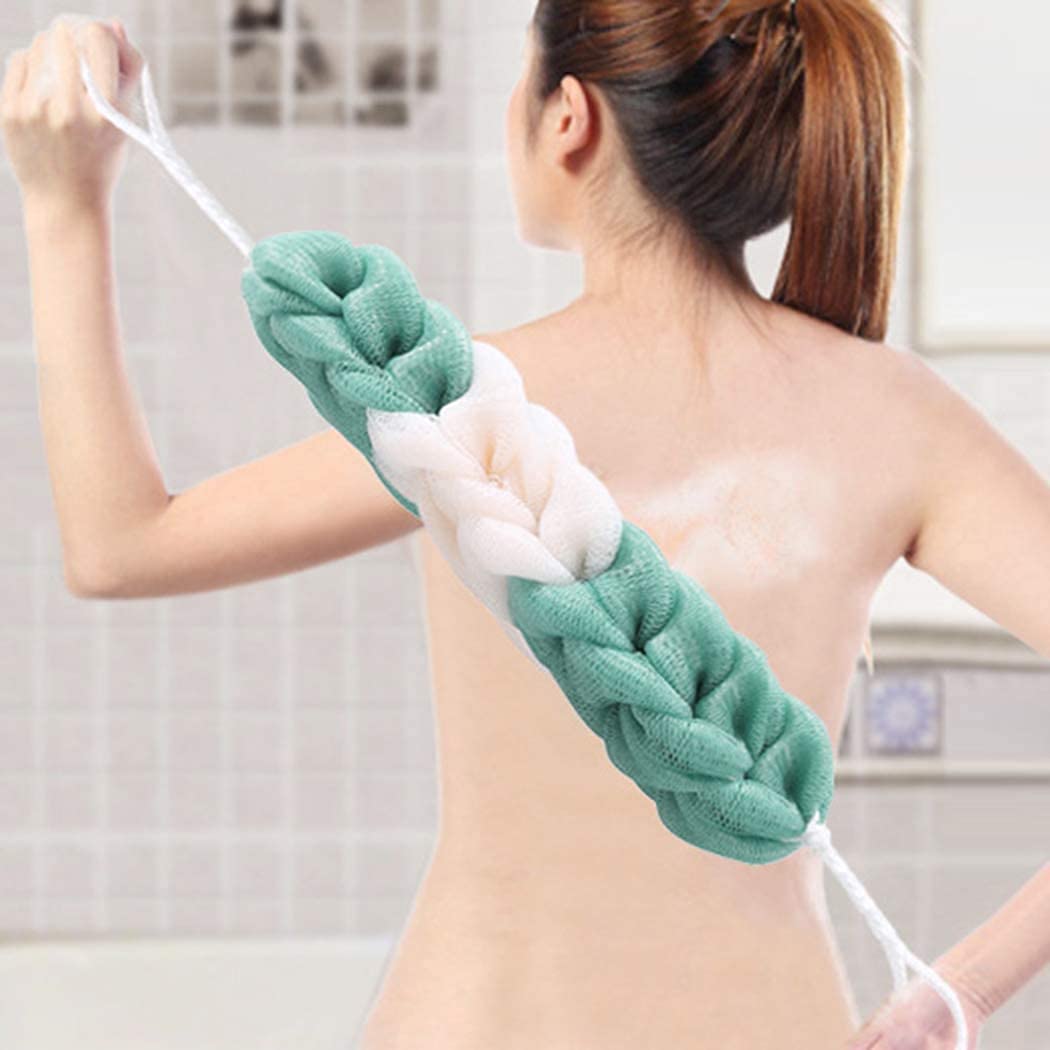 Long Stretch Back Scrubber with Rope Handles - Exfoliating Bath & Shower Mesh Sponge for Deep Cleansing - Perfect for Hard-to-Reach Areas & Relaxing Spa Days