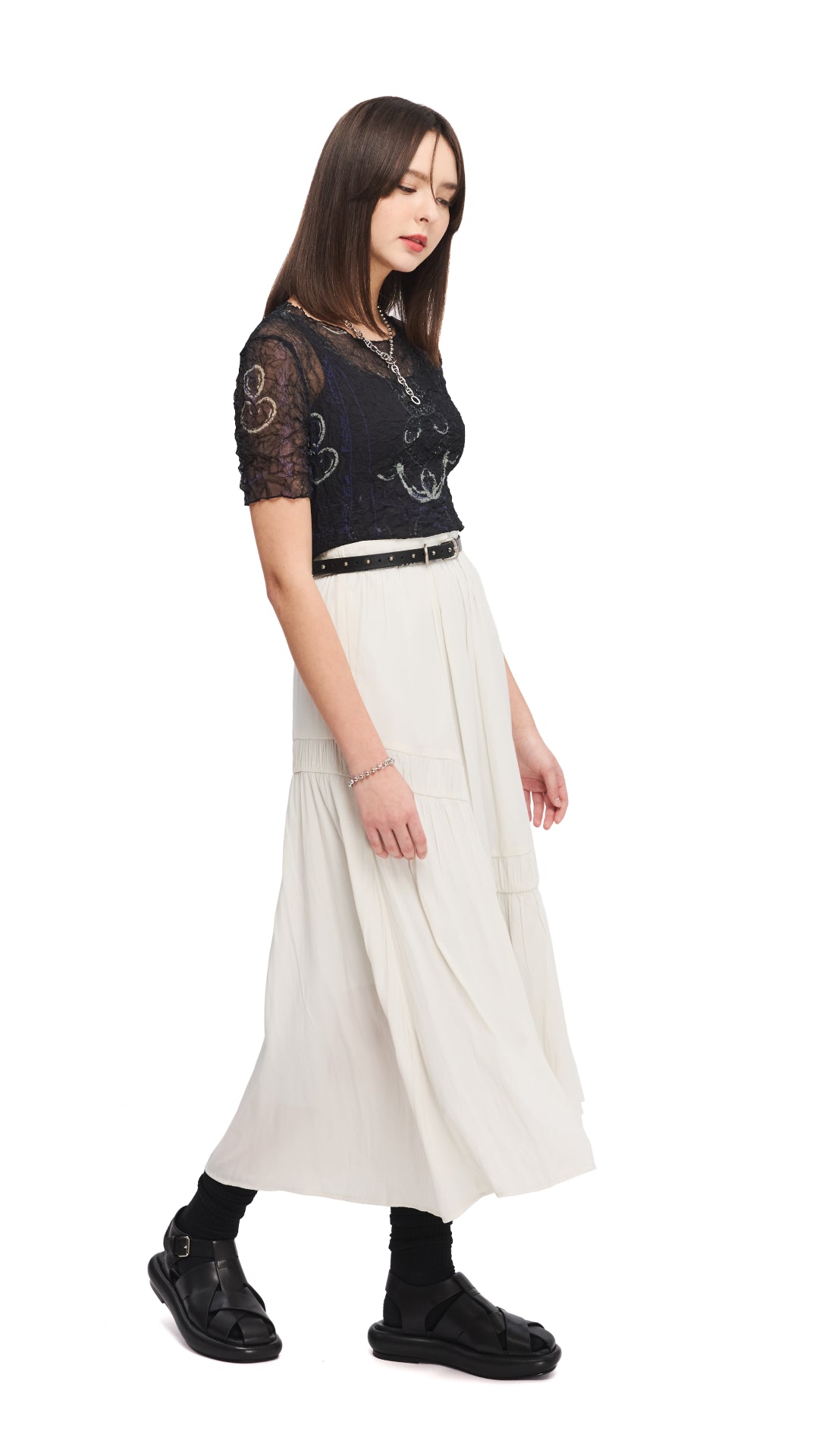 Elegant Flounce Maxi Skirt for Women - Boho Summer Beach Dress with Side Slit | Perfect for Vacations, Weddings & Date Nights