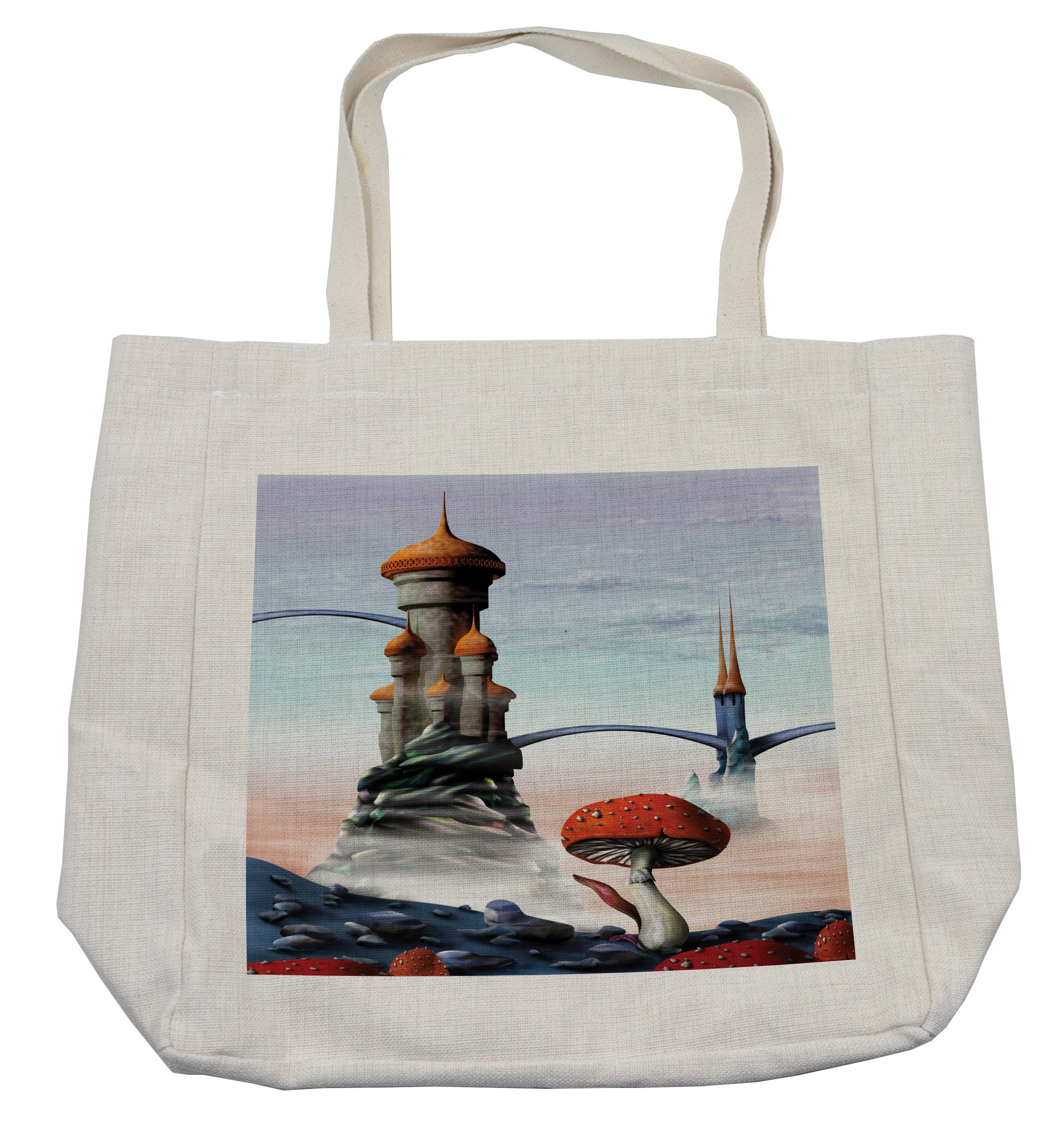 Fantasy Castle Kingdom Shopping Bag - Eco-Friendly Reusable Grocery Tote for Beach, Travel & Shopping - 15.5