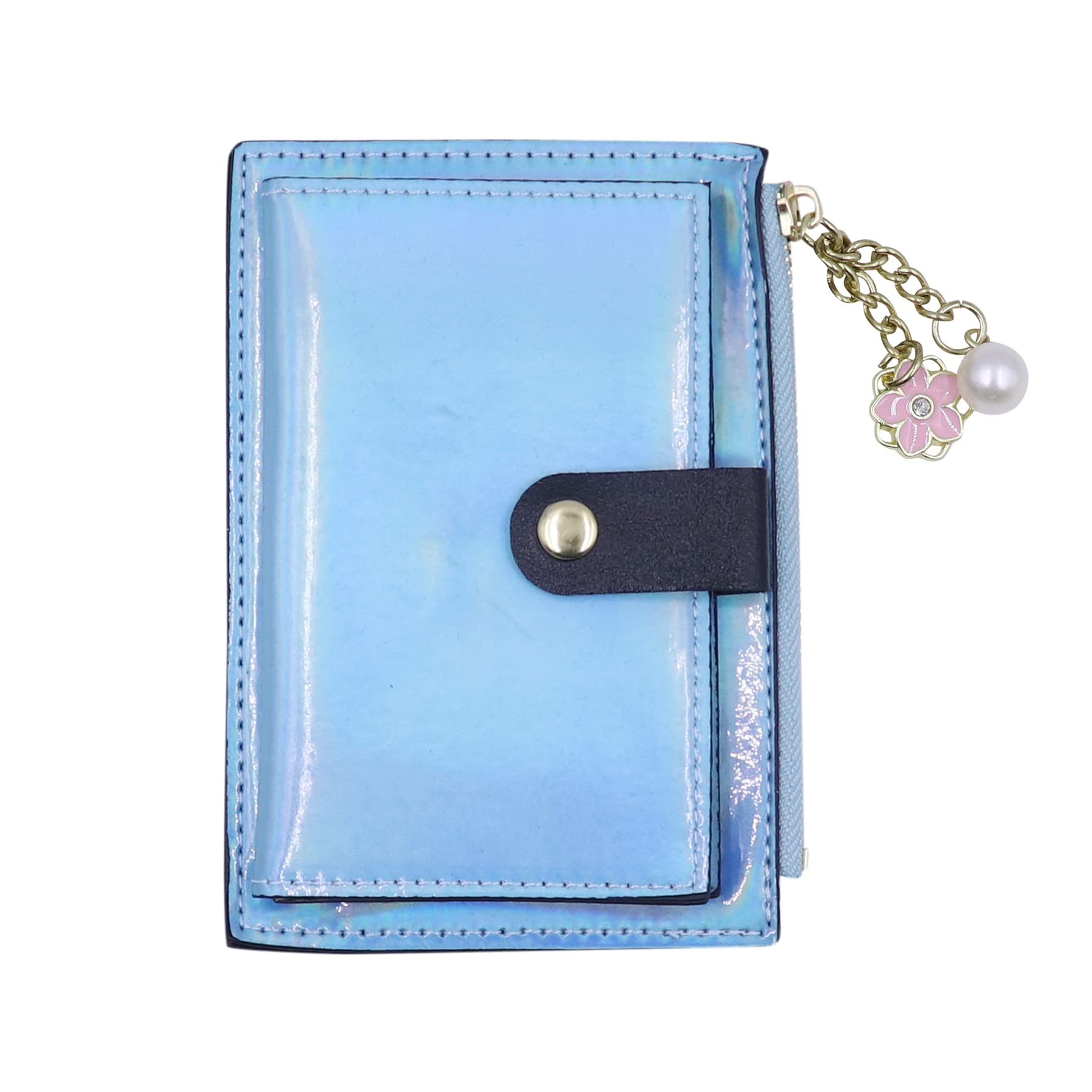 RARITYUS Slim RFID Blocking Credit Card Holder Wallet - Holographic Coin Purse with Key Ring for Women & Men | Perfect for Travel, Shopping, and Everyday Use