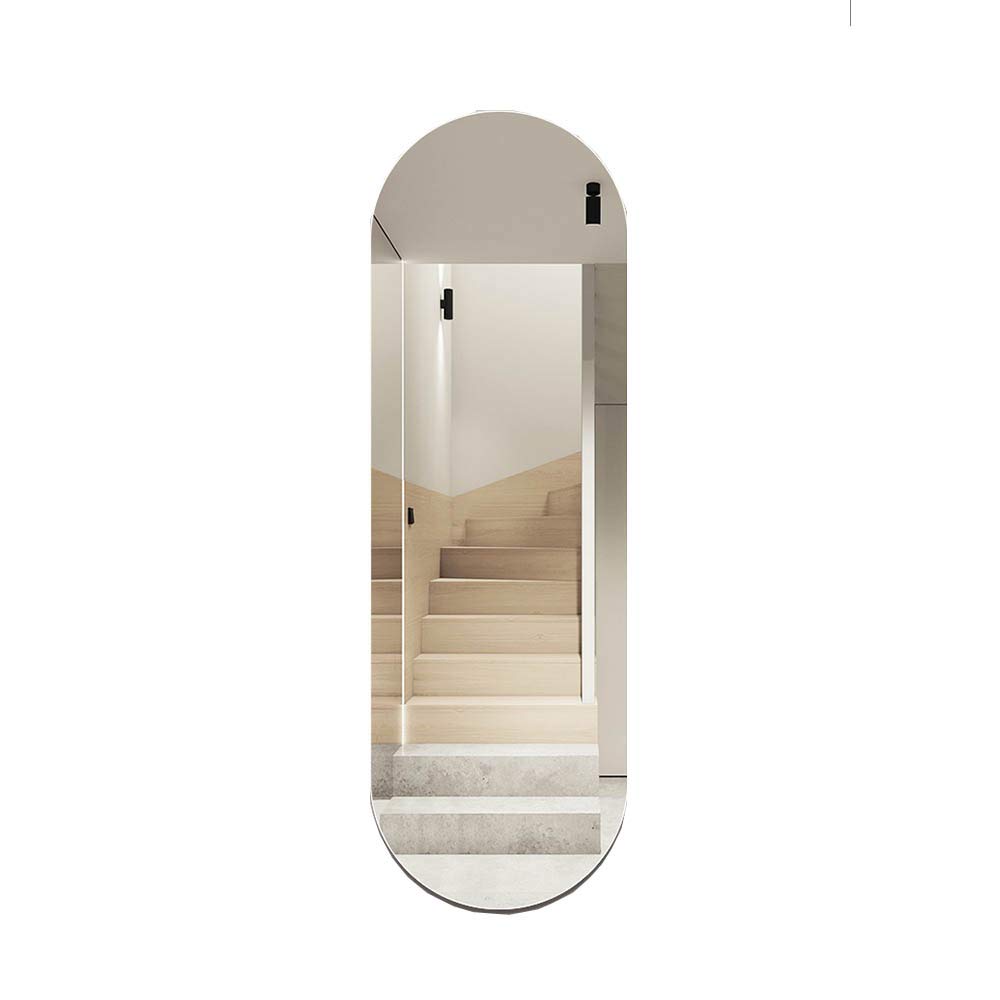 Frameless Oval Full-Length Mirror - 40x16 Inches Wall Mounted Mirror for Bedroom, Porch & Dressing Room | Shatterproof, Modern Home Decor for Vanity & Full Body Viewing