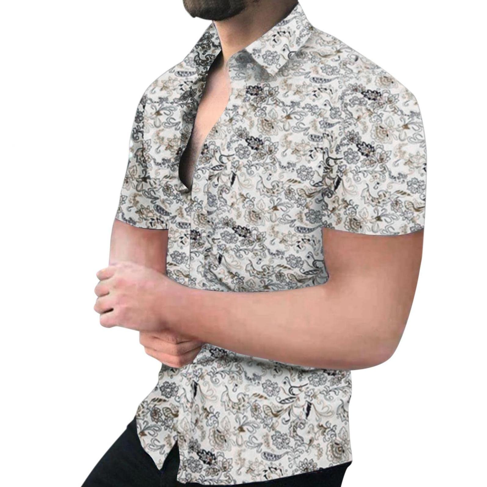 Men's Short Sleeve Button Down Dress Shirts - Regular Fit Business Casual Shirt for Summer | Office Wear & Outdoor Activities