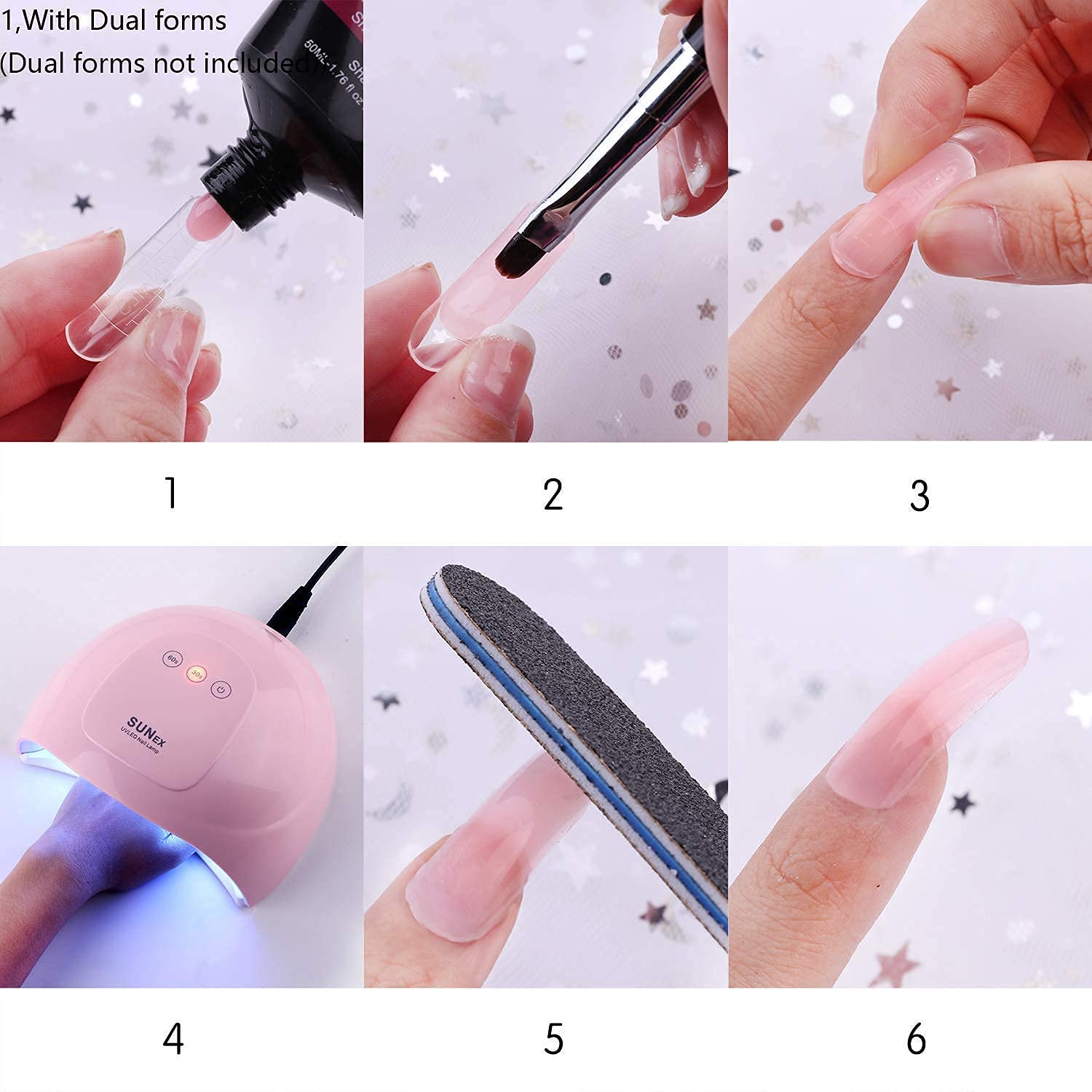 Makartt 50ML Poly Nail Gel Kit with Rechargeable Dust Collector - Light Pink Builder Gel for Nail Extensions & Manicures | Professional Salon & DIY Home Nail Art Gift Set