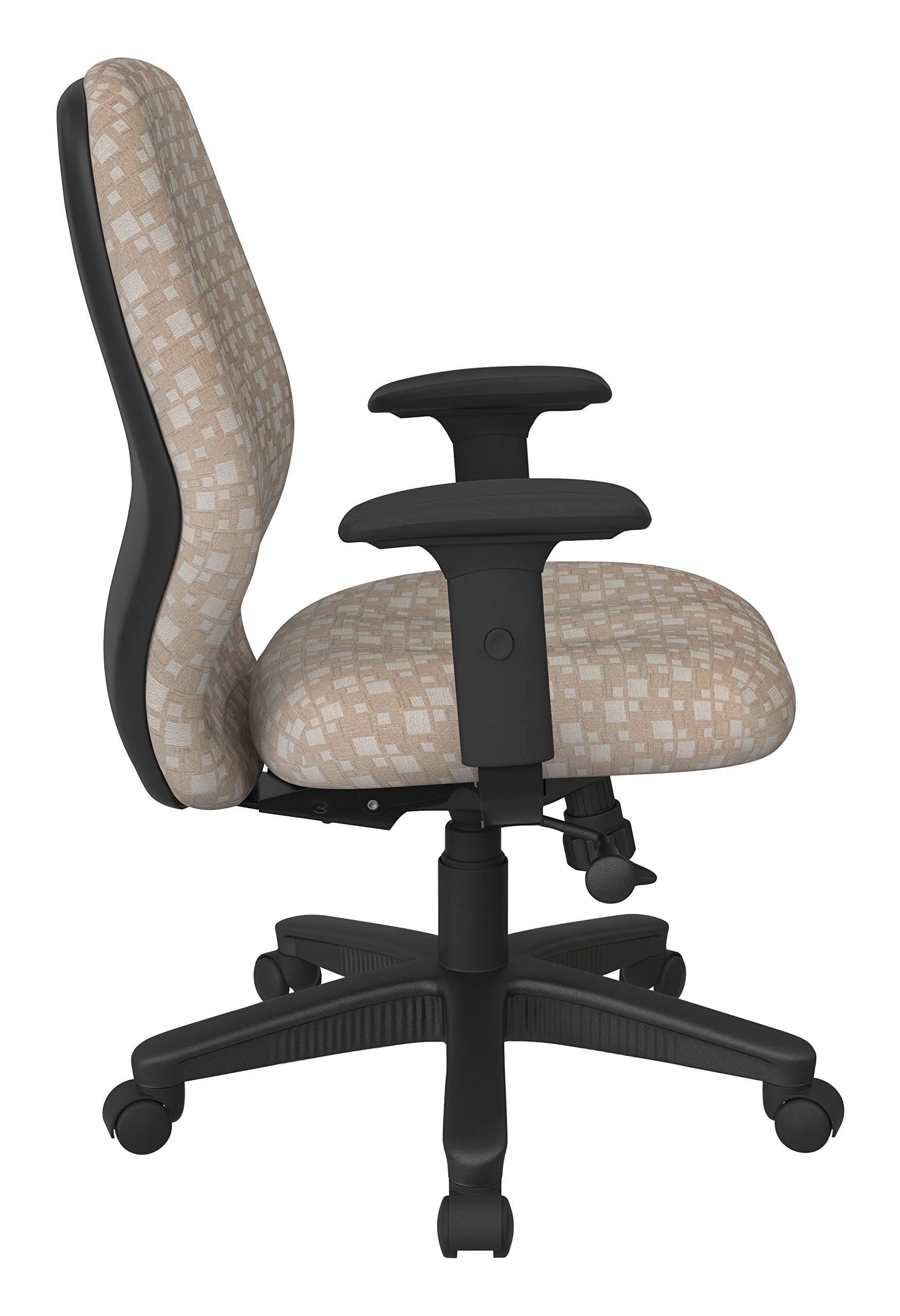 Office Star Ergonomic Mid Back Adjustable Office Desk Chair with Thick Padded Seat & Lumbar Support - City Park Birch Fabric - Perfect for Home Office, Gaming & Workspace Comfort