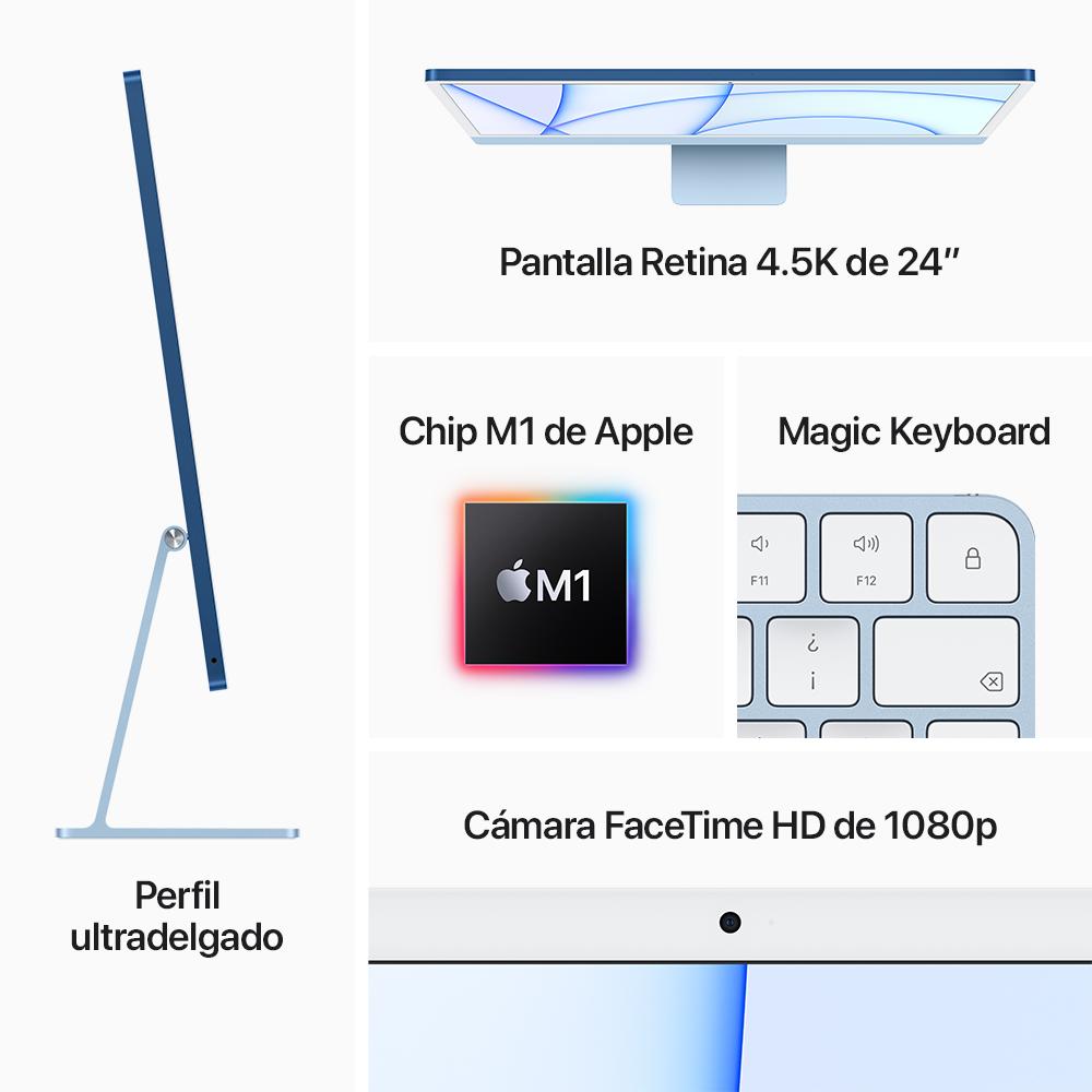 Apple iMac 24-inch with Retina 4.5K Display - M1 Chip, 8-Core CPU, 7-Core GPU, 256GB SSD (Silver) - Perfect for Home Office, Graphic Design & Video Editing