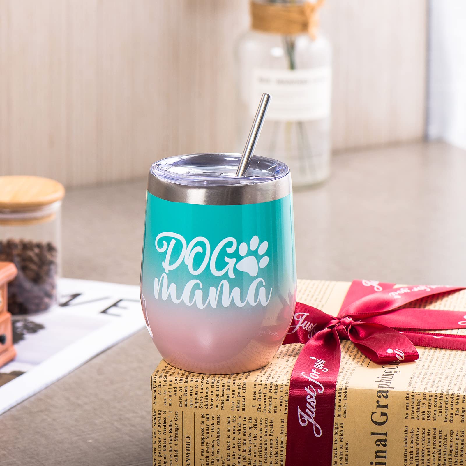 Funny Dog Mom Gifts for Women - 12oz Insulated Stainless Steel Coffee Tumbler Cup | Unique Birthday & Mother's Day Presents for Dog Lovers | Perfect for Coffee, Tea & On-the-Go Use
