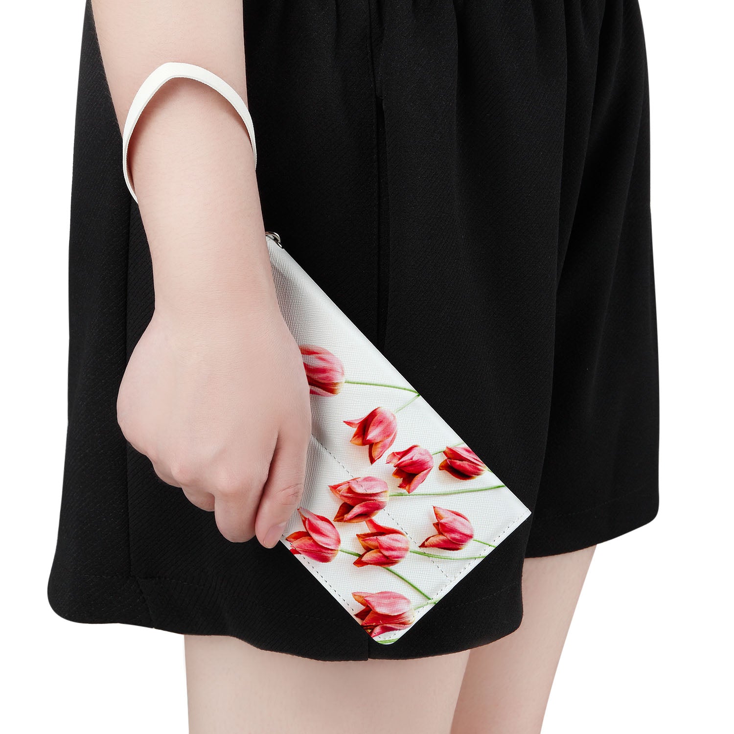iPhone Wallet Case with Flat Flower Design - Slim & Stylish Card Holder for iPhone 13/14/15 Pro Max - Perfect for Everyday Use, Travel & Shopping