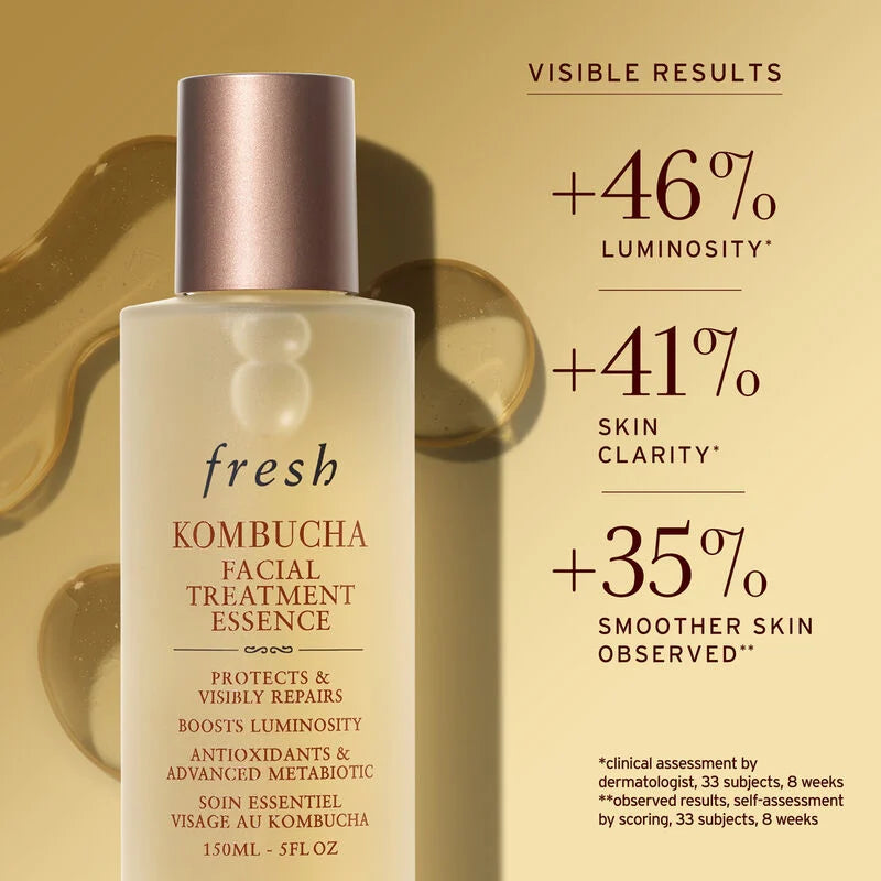 Organic Kombucha Antioxidant Facial Essence for Glowing Skin - Hydrating & Anti-Aging Skincare for Daily Routine & Night Care